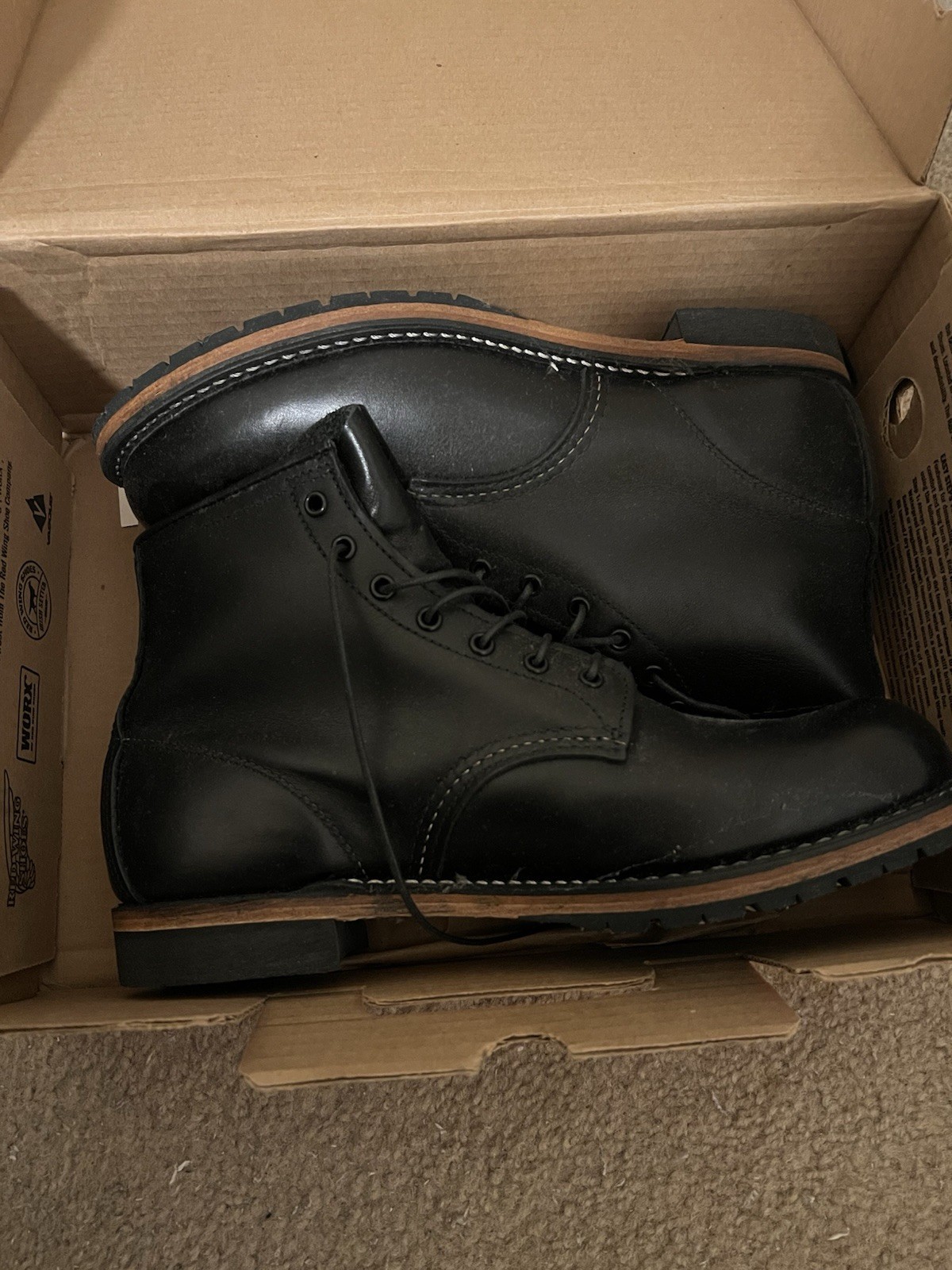 Red Wing 9011 Heritage Beckman Men\'s Black Leather Boots Size 8.5 D Made in USA