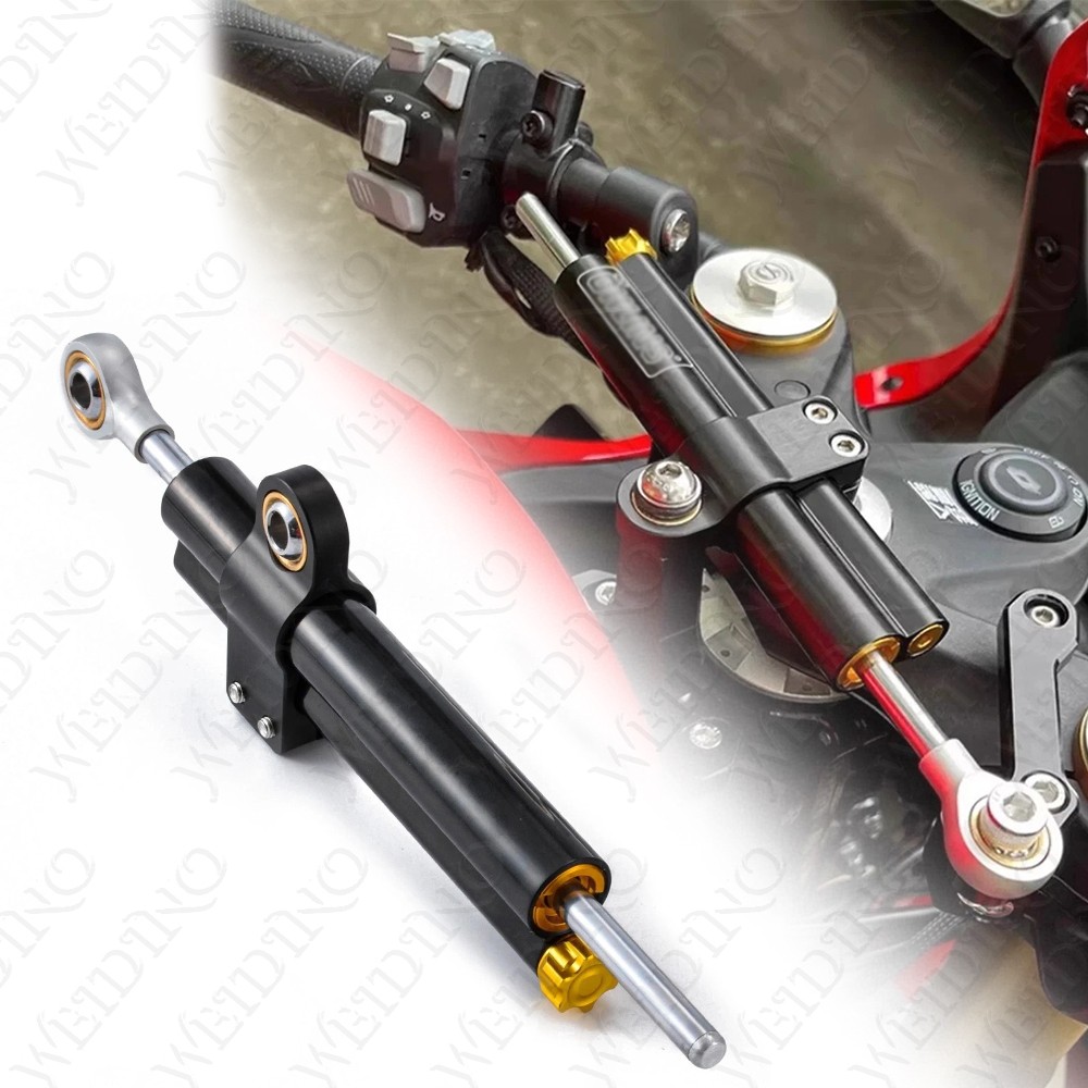 Ohlins Adjustable Steering Damper Stabilizer Universal Motorcycle Black 2-Tube