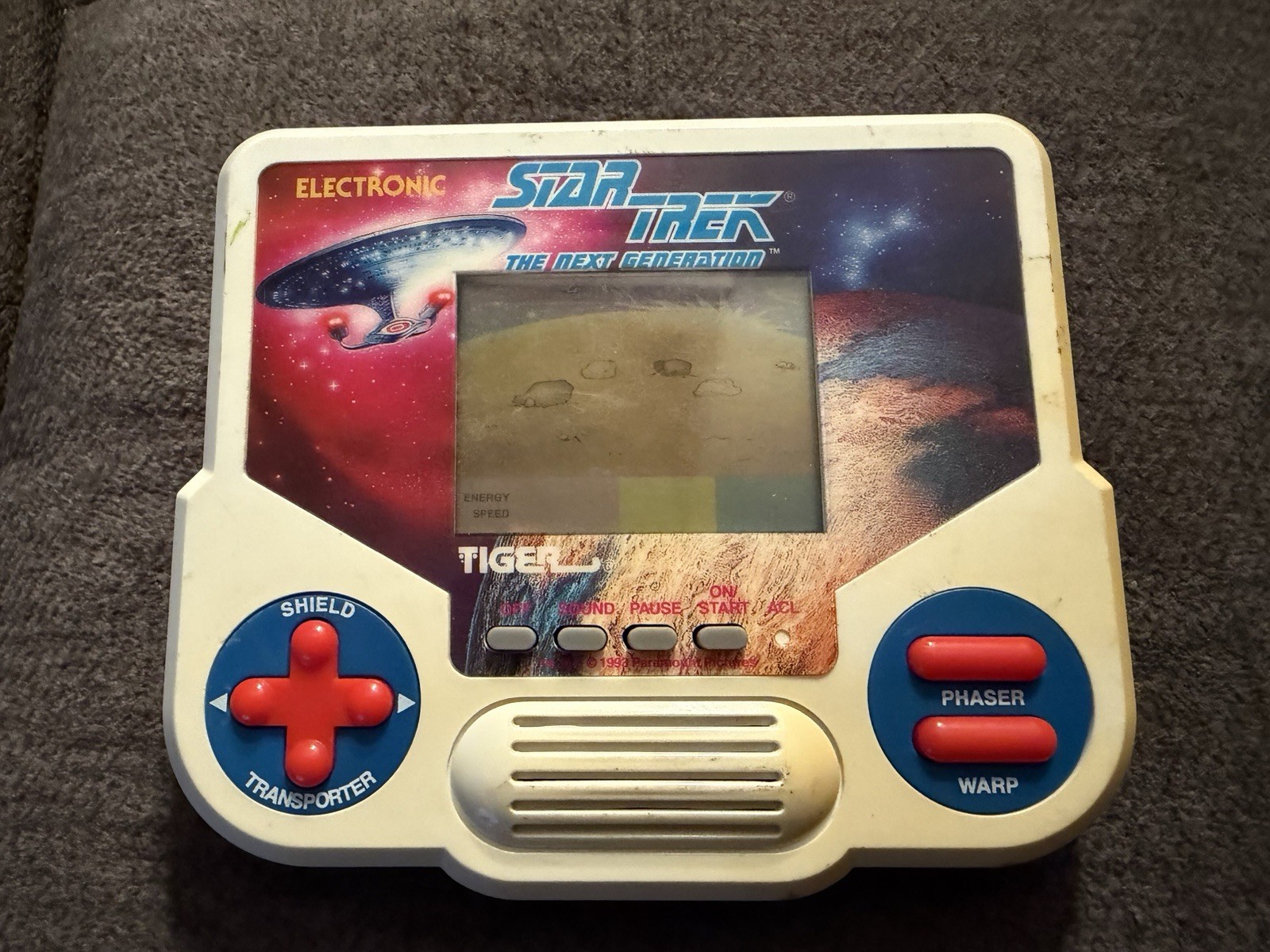 “1988 Tiger Electronics” Star Trek The Next Generation LCD Handheld Game Works