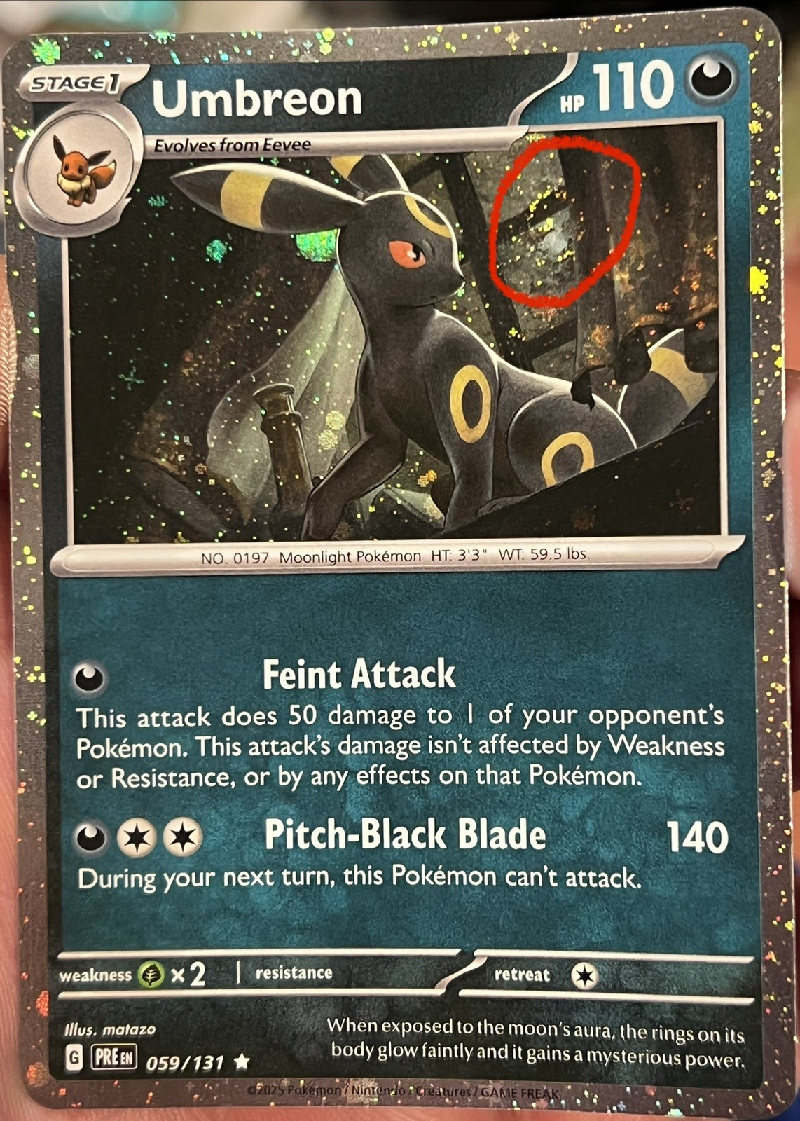 ✨ FULL SWIRL 🌀 Umbreon 59/131 Prismatic Evolutions Promo Cosmos Holo ✨