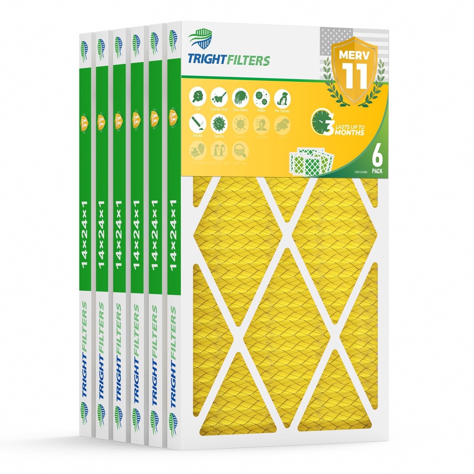 14x24x1 Air Filter 6 Pack, MERV 11 Dust & Pet Dander Defense | Electrostatic ... 14x24x1 Air Filter 6 Pack, MERV 11 Dust & Pet Dander Defense | Electrostatic ...