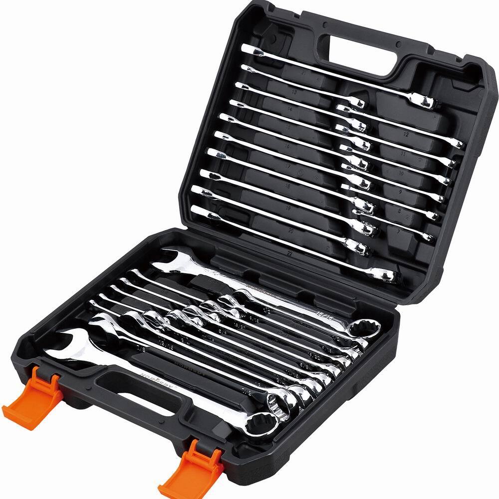 HORUSDY 32PCS Combination Wrench Set Inch MM 1/4