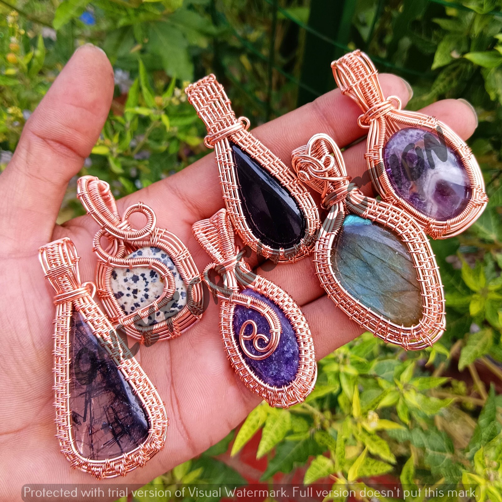 Best Buy Quartz & Mix Gemstone Handmade Copper Wire Wrap Wholesale Pendants Lot