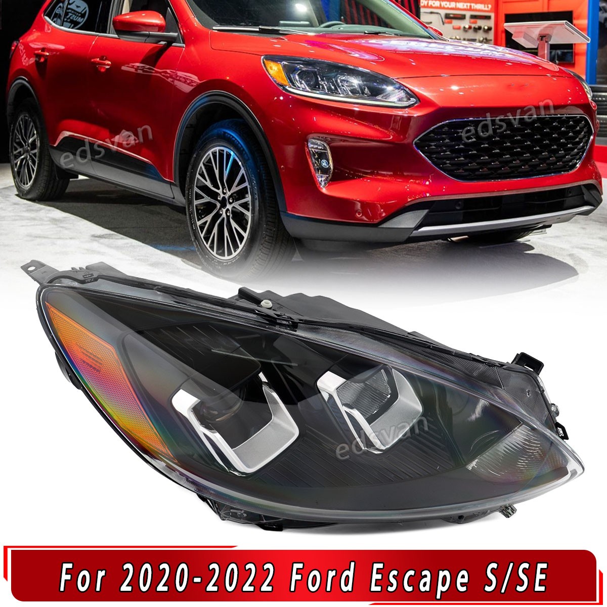 Right Passenger Side Headlight For Ford Escape 2020-2022 2023 Halogen with Bulb Right Passenger Side Headlight For Ford Escape 2020-2022 2023 Halogen with Bulb