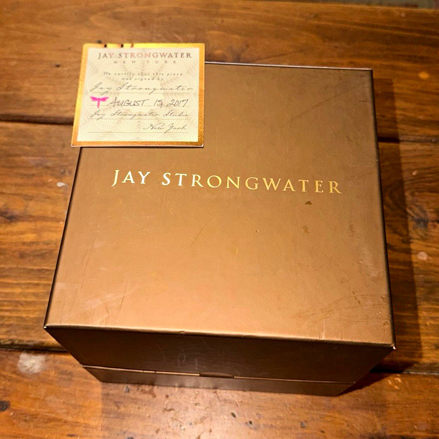 Jay Strongwater Signed Blue Floral Ball Christmas Bauble Ornament 2014 MPN 12647