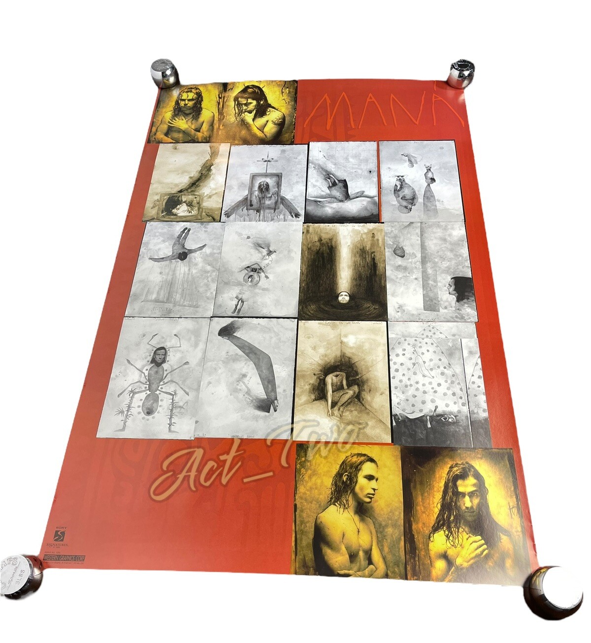 Vintage 1995 Rare MANA Rock Español Rockero Mexico Rock Band 23”x35” Poster Sony Vintage 1995 Rare MANA Rock Español Rockero Mexico Rock Band 23”x35” Poster Sony