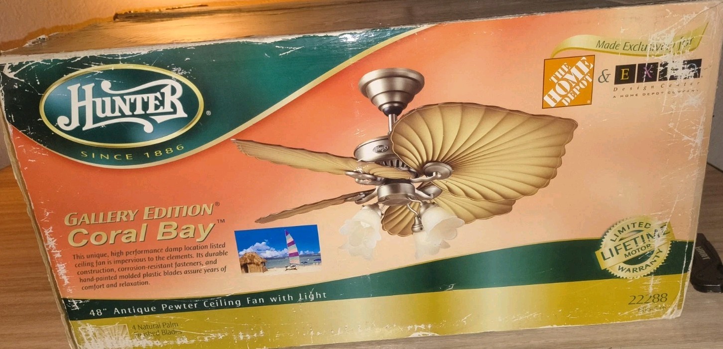 NOS 2005 Hunter Coral Bay Gallery Edition Ceiling Fan 48\ NOS 2005 Hunter Coral Bay Gallery Edition Ceiling Fan 48\