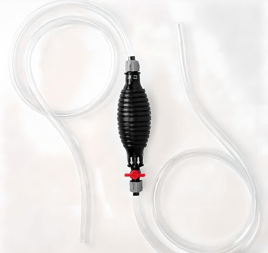 9.8Ft Siphon Hose Transfer Hand Pump With Flow Valve For Gasoline Oil Water Fuel