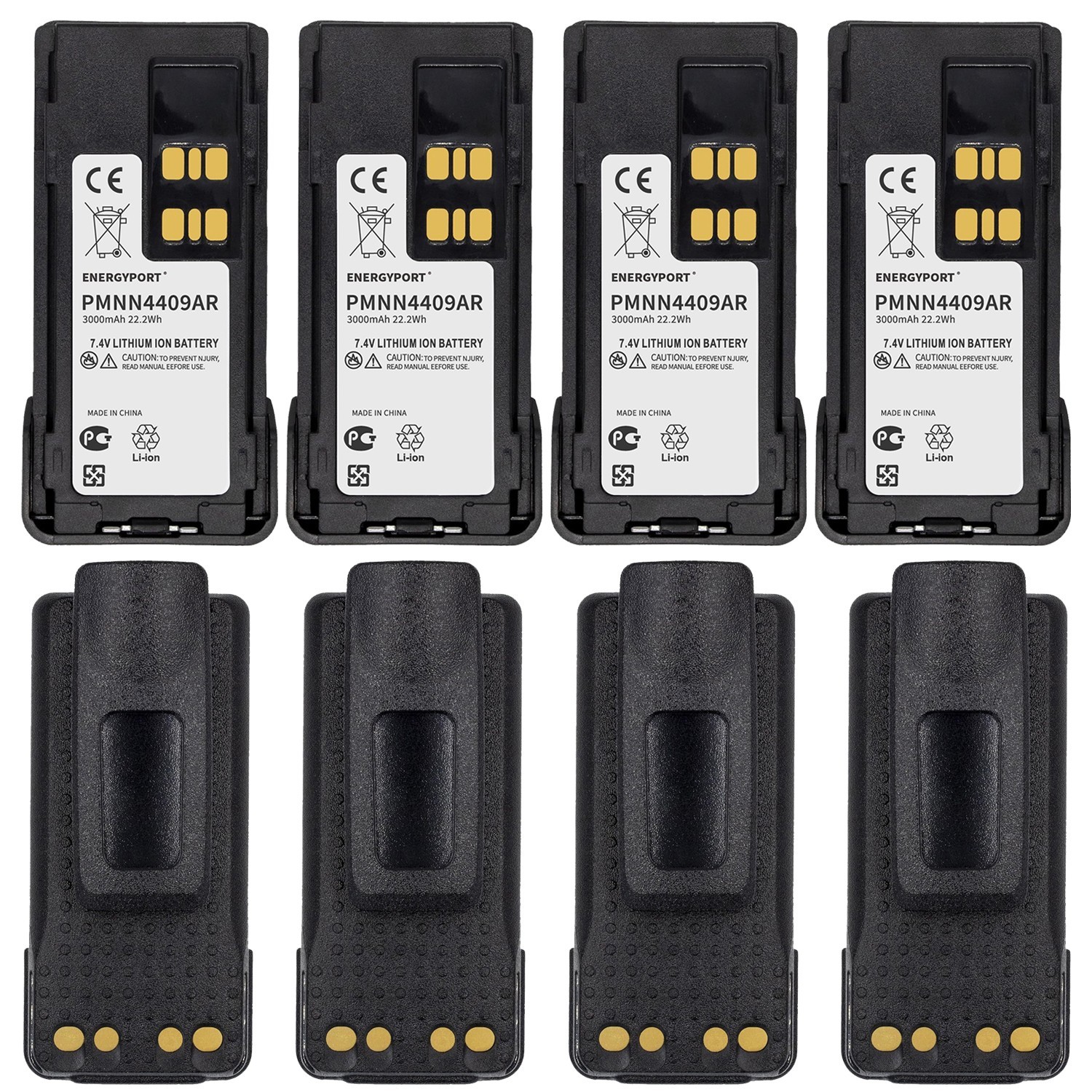 4Pcs 3000mAh Li-ion Battery for PMNN4407 Motorola Radios XPR3500e XPR7550 DP4400