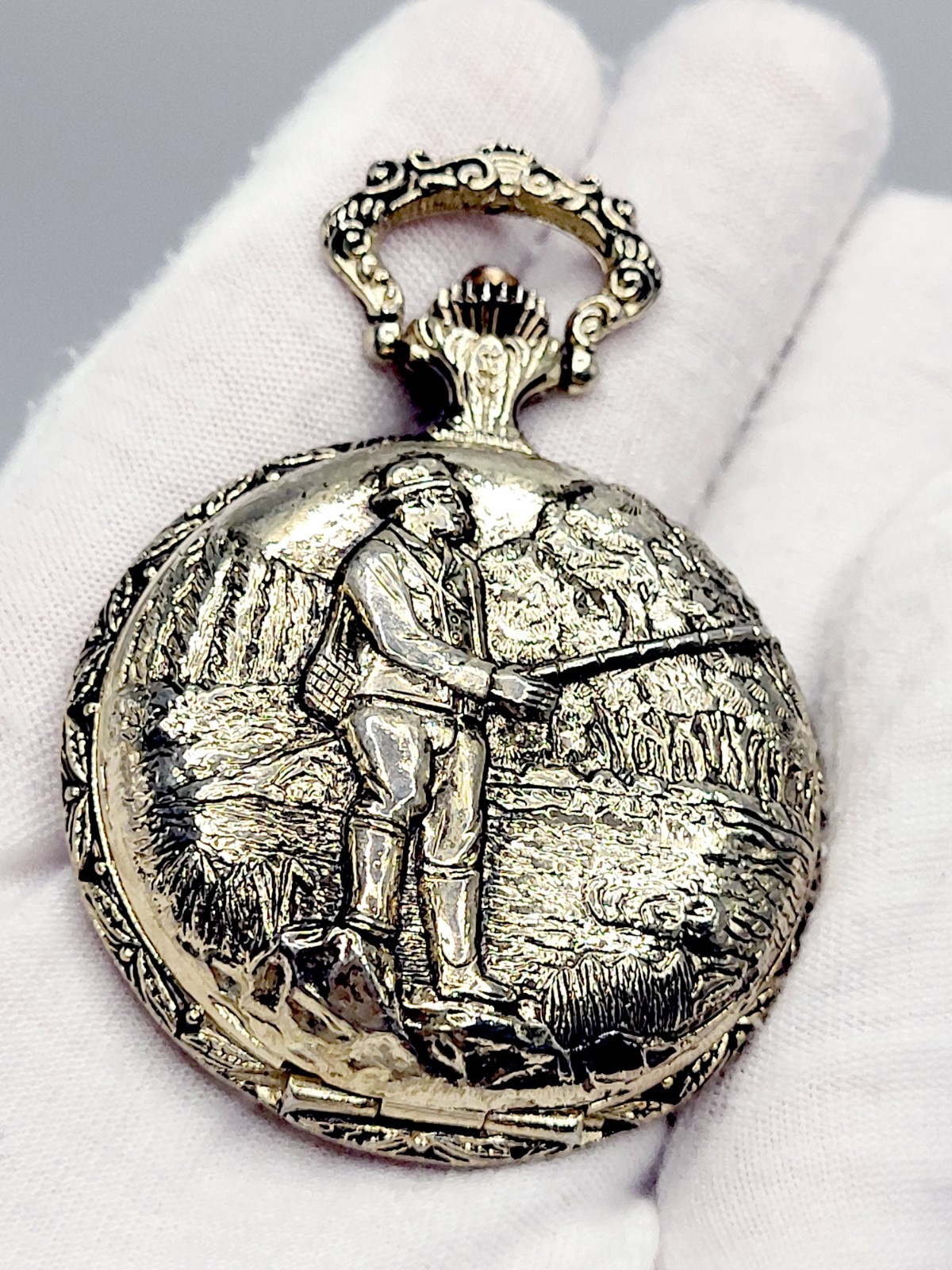 Rare 48mm [MINT] GENEVA Antimagnetic Vintage White Roman Dial Men’s Pocket Watch