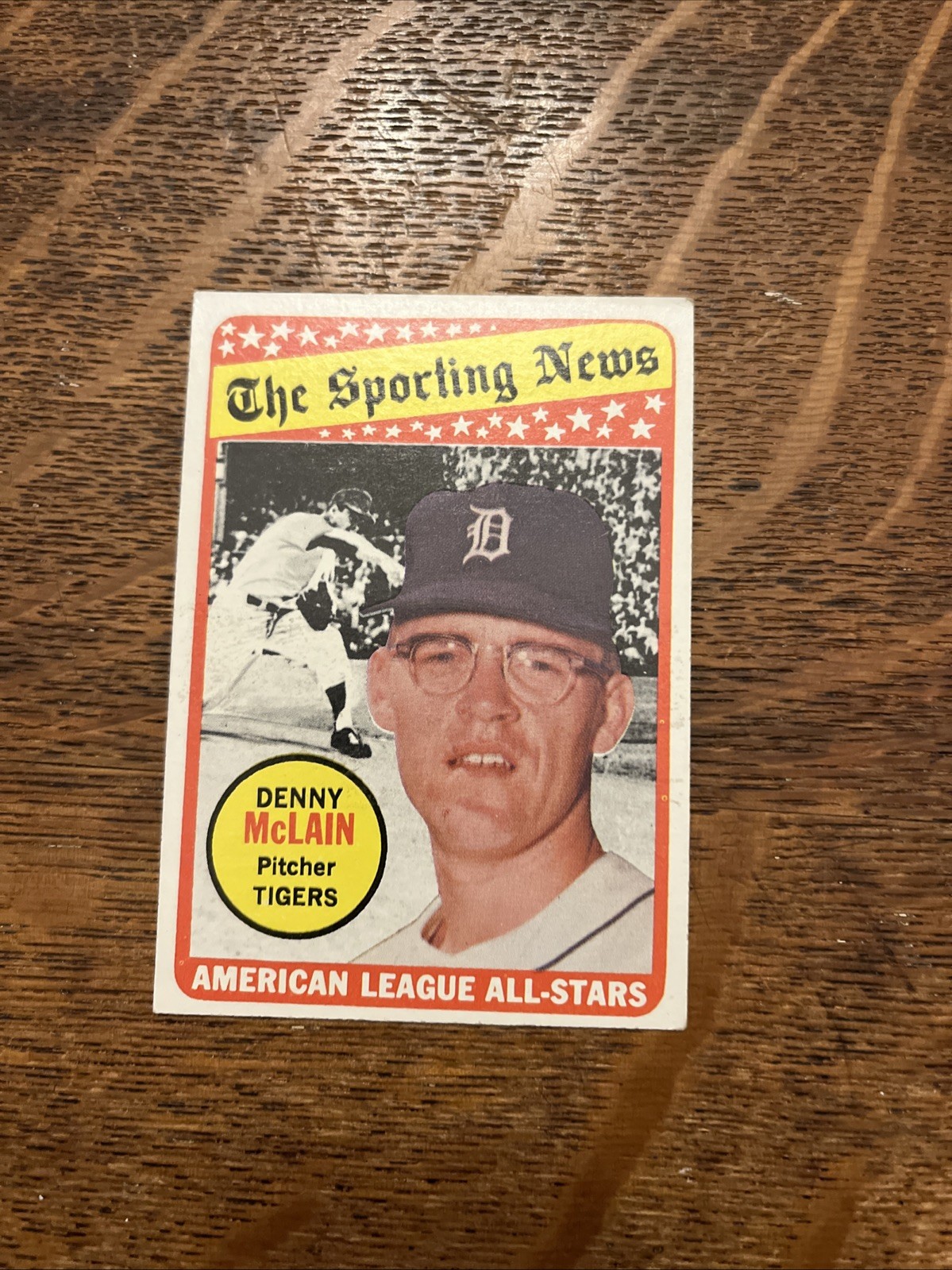 1969 TOPPS #433 DENNY MCLAIN ALL-STAR VG Wax Stain 1969 TOPPS #433 DENNY MCLAIN ALL-STAR VG Wax Stain