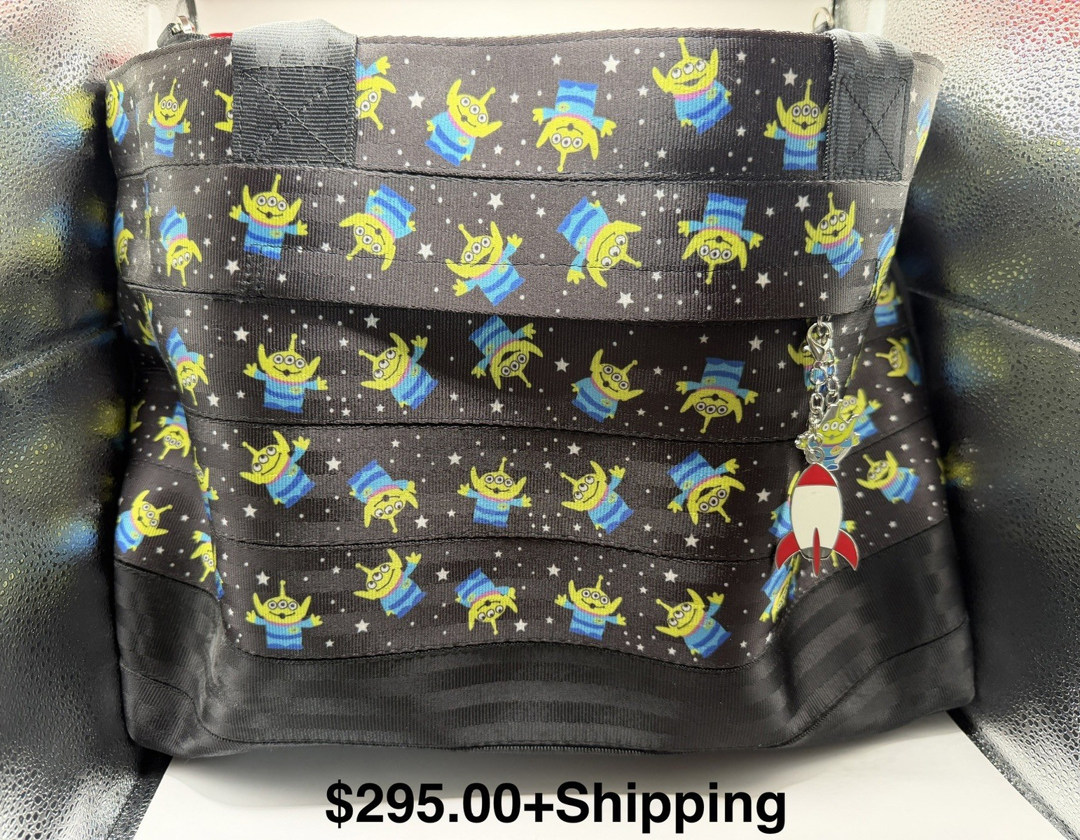 Harvey’s Disney Toy Story Alien Rocket Charm Tote Bag Black Green Harvey’s Disney Toy Story Alien Rocket Charm Tote Bag Black Green