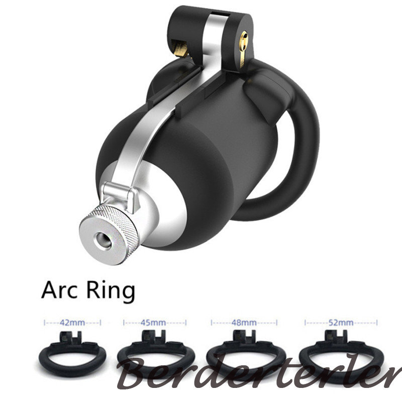 2023 NEW Bionic Design Hinged Cage Male Chastity Device Metal Tube 2 Types Rings