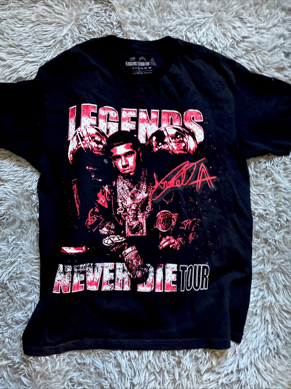Anuel AA Legends Never Die Tour T-Shirt Tee Men\'s L Black Large Music Official