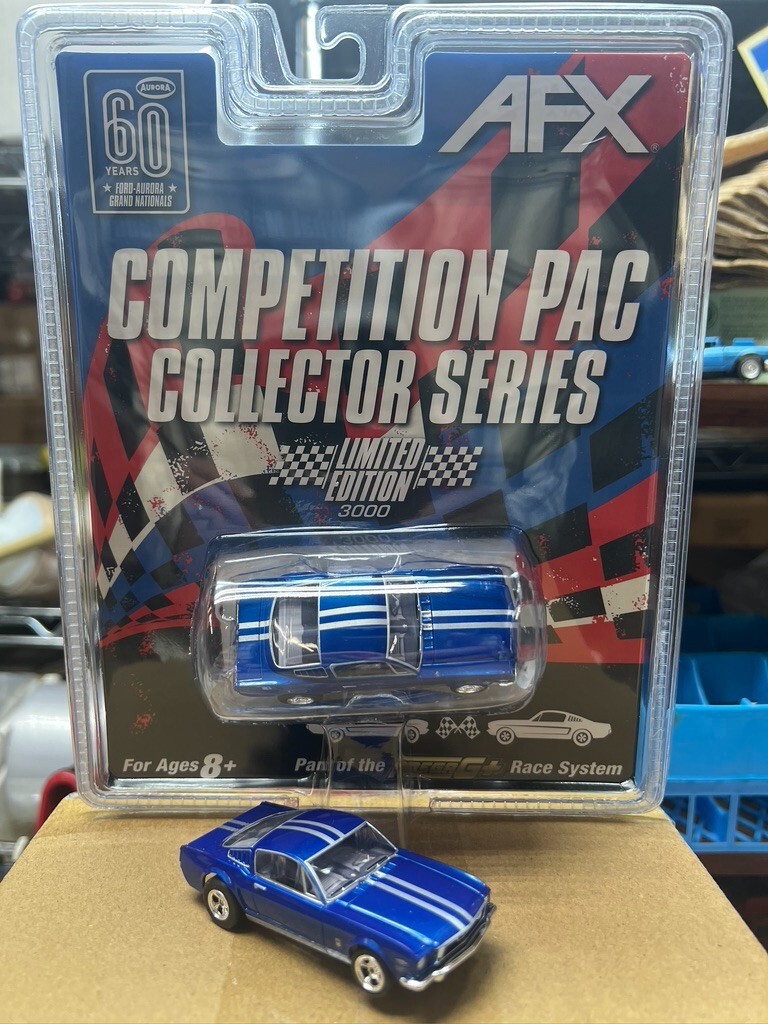 1pc 2023 AFX MEGA-G+ 1966 FORD MUSTANG FASTBACK Metallic Blue Slot Car Lmtd. Ed.
