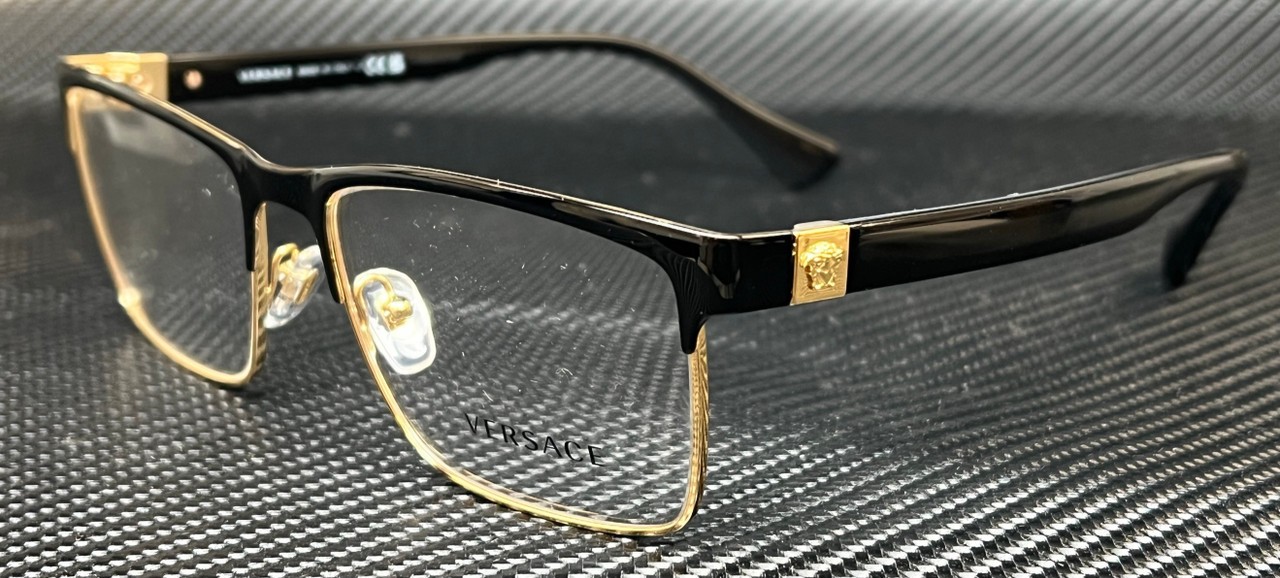 VERSACE VE1285 1443 Black Gold Men\'s 58 mm Eyeglasses