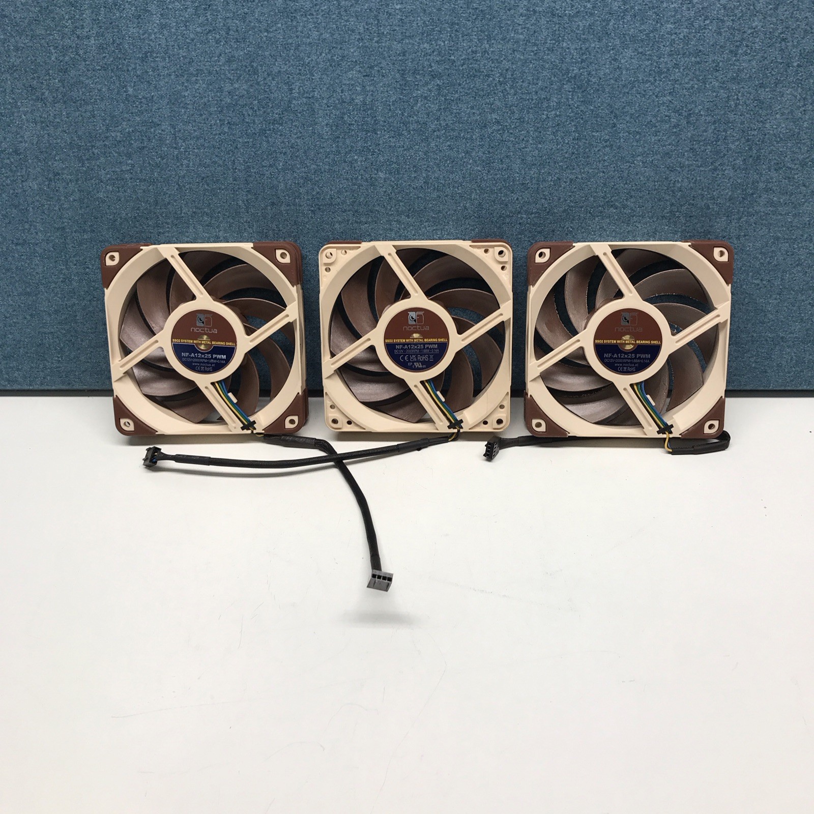 Lot of 3   Noctua NF-A12x25 PWM Premium Quiet Fan