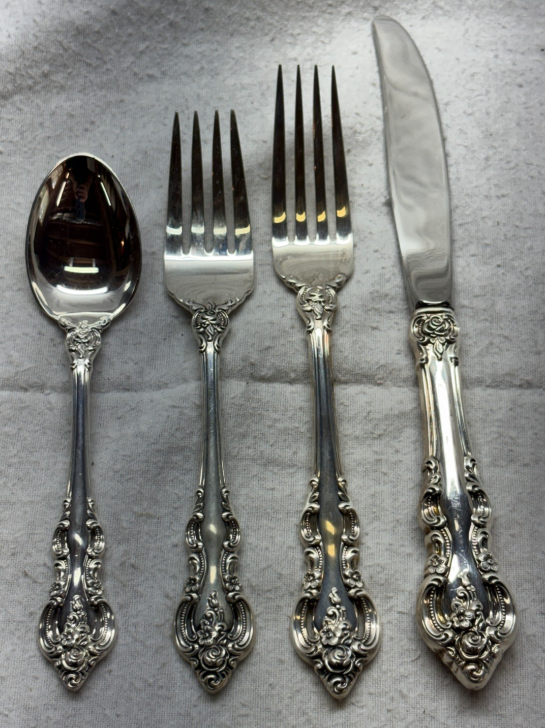 Vtg 1964 Towle El Grandee 236g Sterling Silver Flatware 4-Piece Place Setting