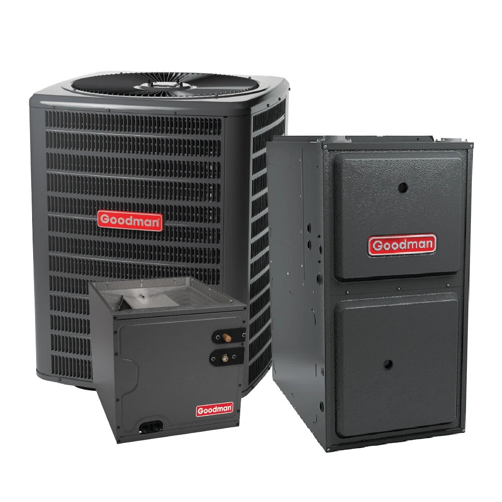 GOODMAN 3 TON 13.5 SEER2 AC & 96% AFUE 80,000 BTU GAS FURNACE SYSTEM - UPFLOW