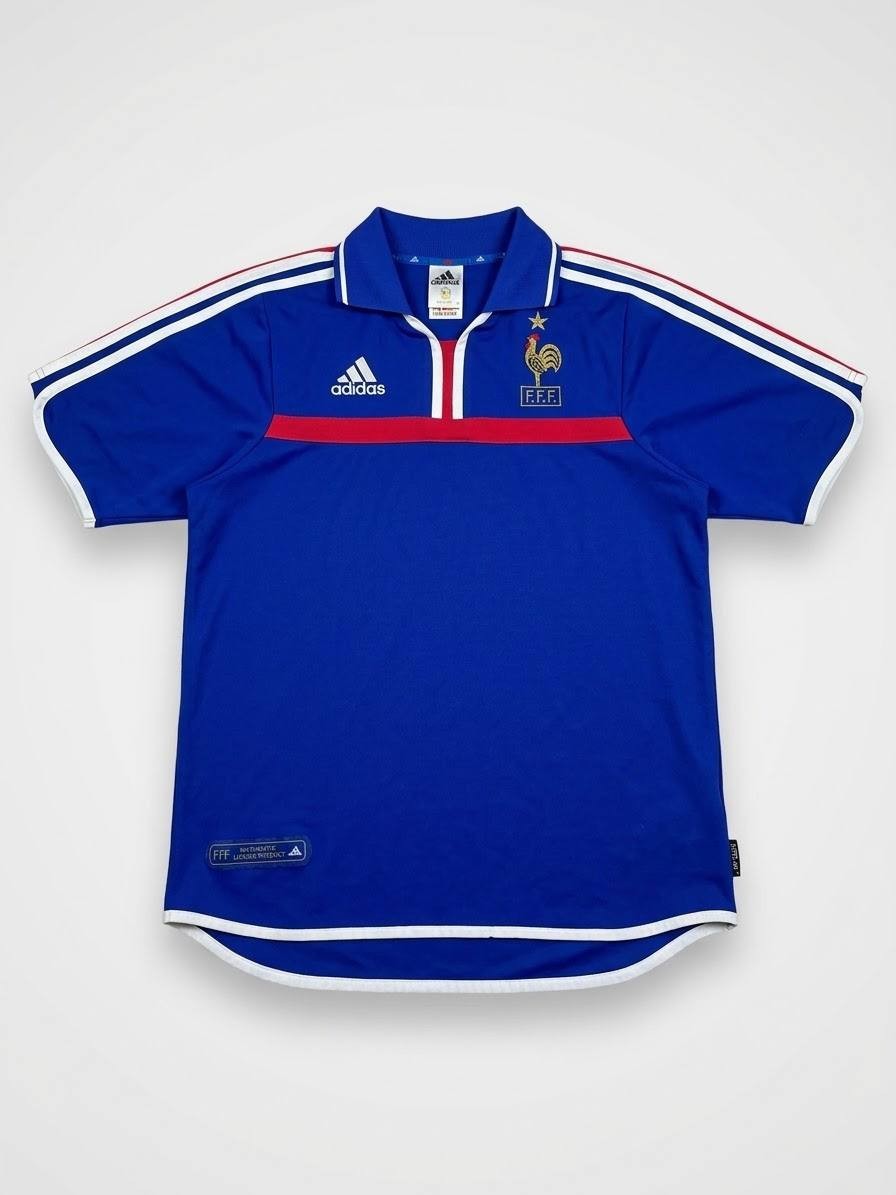 Vintage France Adidas Football Shirt 1998 2000 Home Jersey FFF Small S 16a