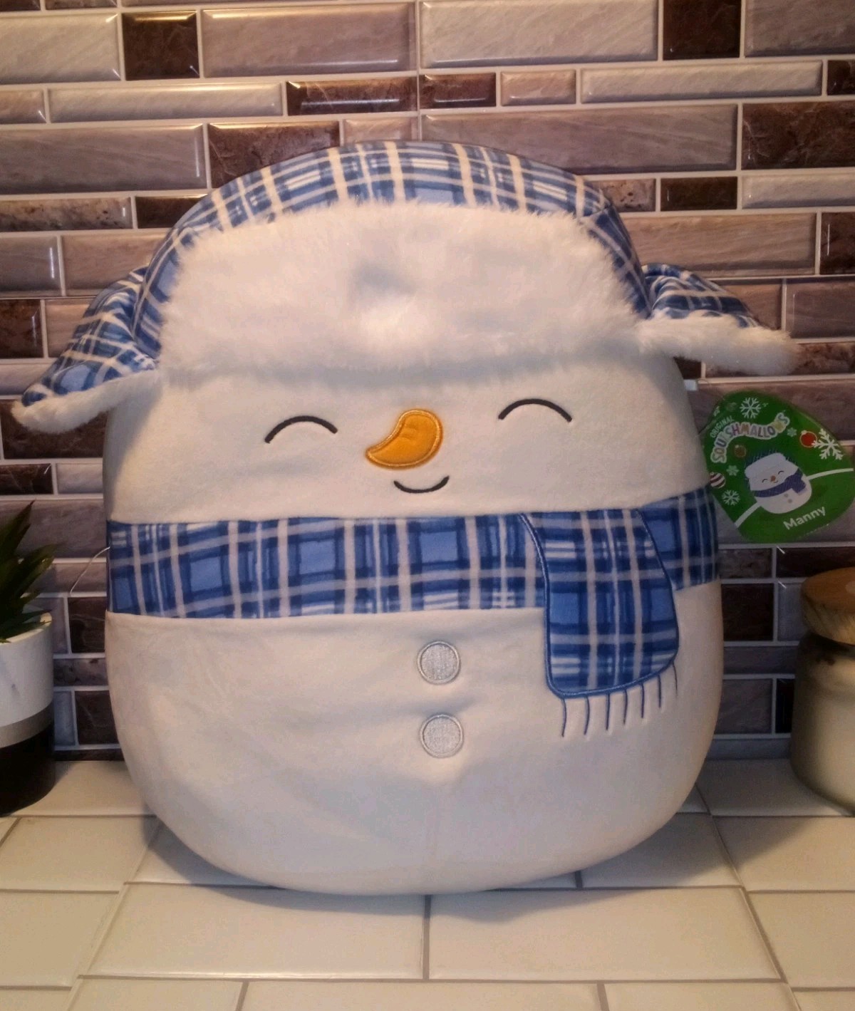 Squishmallow Manny the Snowman Large 14\ Squishmallow Manny the Snowman Large 14\