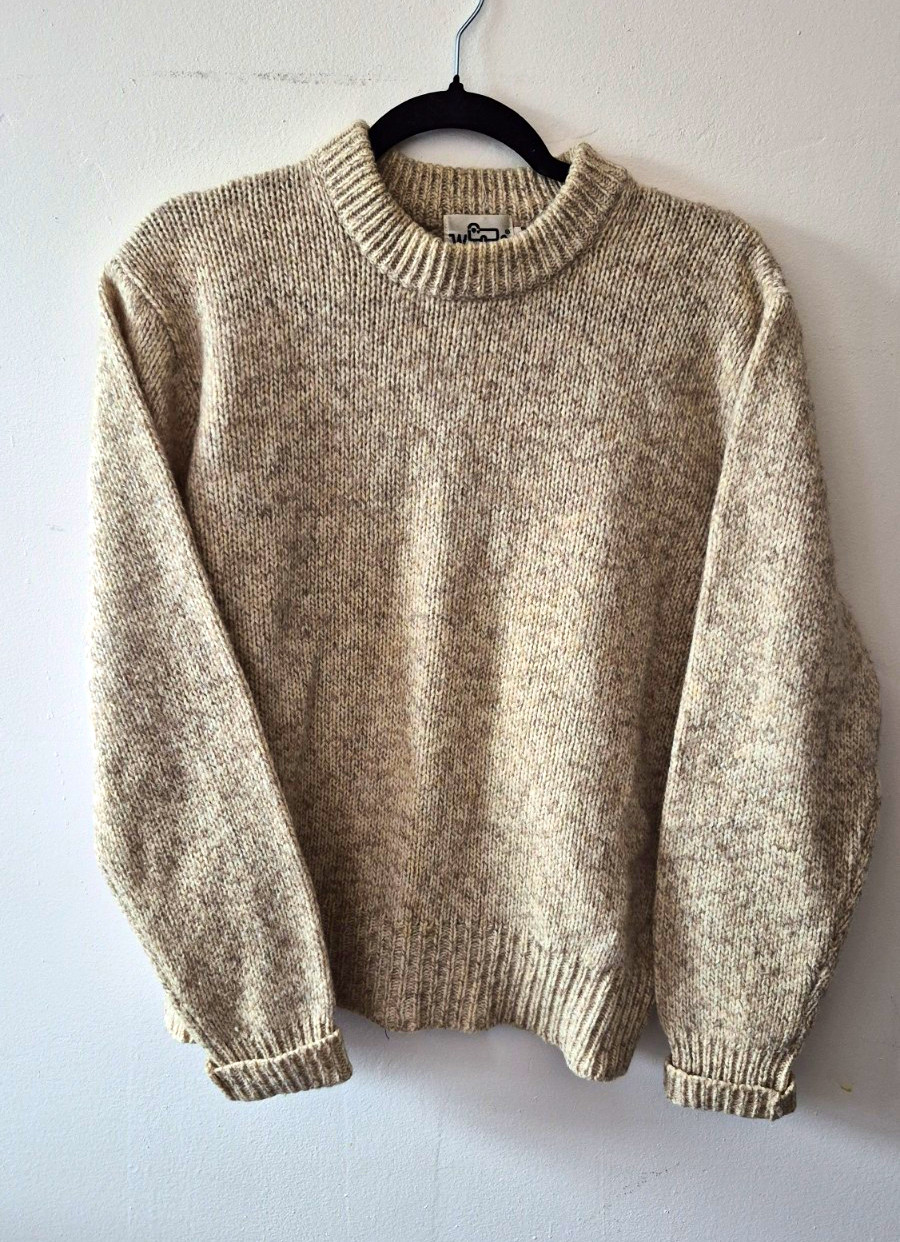Vintage Woolrich Beige Marled Knit Wool-Blend Crewneck Sweater Vintage Woolrich Beige Marled Knit Wool-Blend Crewneck Sweater