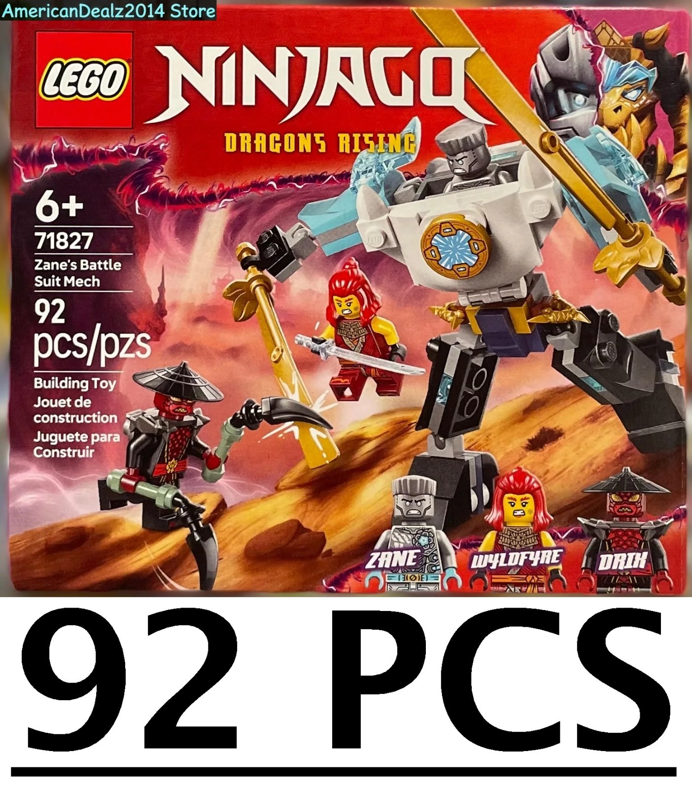 LEGO NINJAGO Zane\'s Battle Suit Mech 71827 Building Toy with 3 Minifigures NEW LEGO NINJAGO Zane\'s Battle Suit Mech 71827 Building Toy with 3 Minifigures NEW