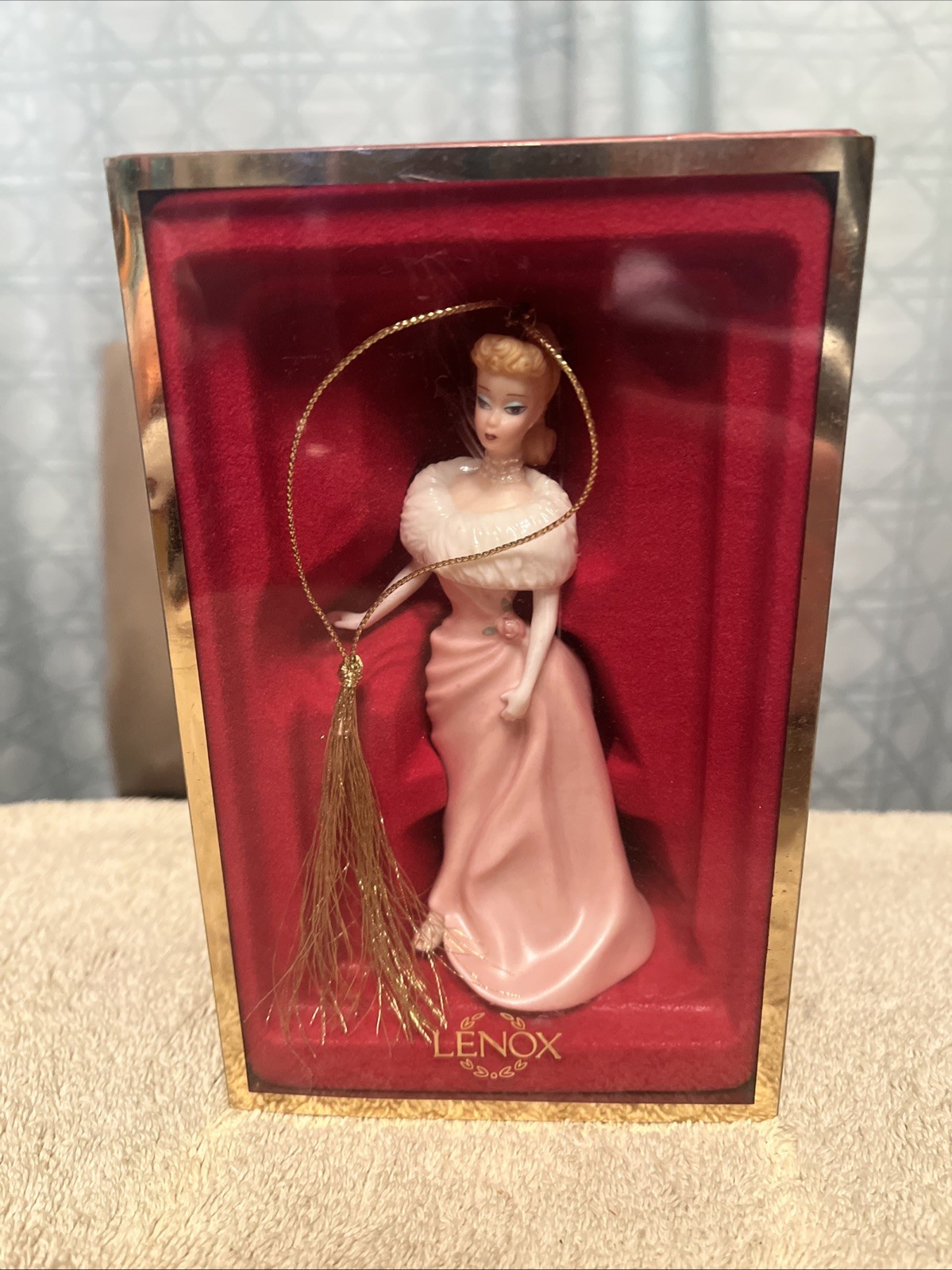 LENOX 2003 Porcelain Christmas Ornament BARBIE with Box