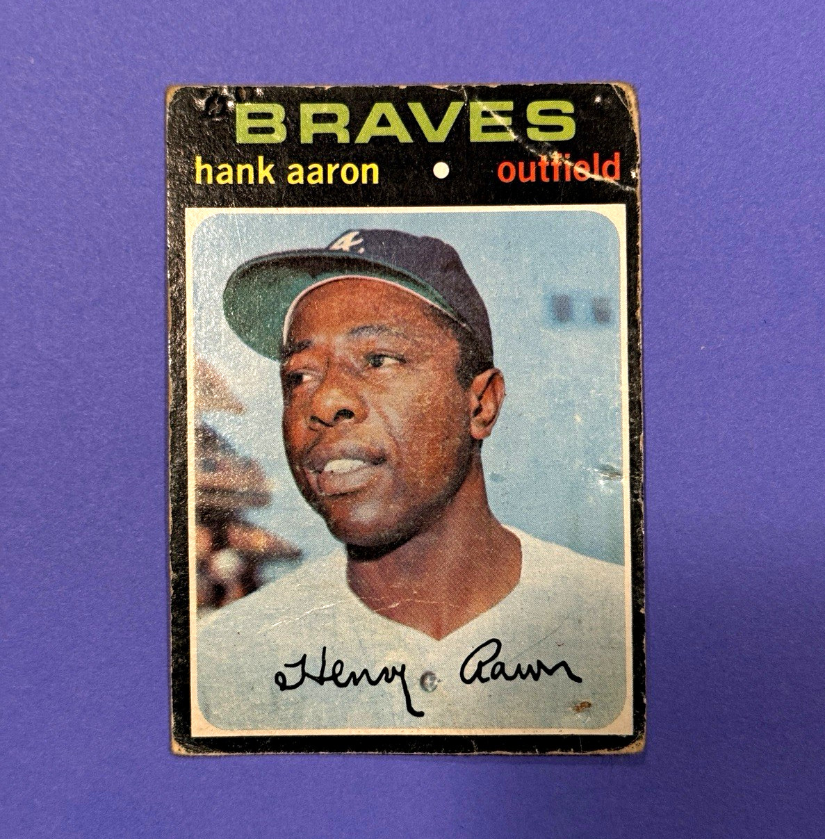 Topps 1971 Topps Hank Aaron #400 Atlanta Braves Base Set Baseball Card Topps 1971 Topps Hank Aaron #400 Atlanta Braves Base Set Baseball Card