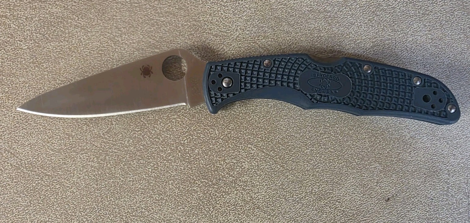 Spyderco C10FPNB20CV Endura KnifeJoy Exclusive KJ Steel Blue FRN CPM20CV Knife Spyderco C10FPNB20CV Endura KnifeJoy Exclusive KJ Steel Blue FRN CPM20CV Knife