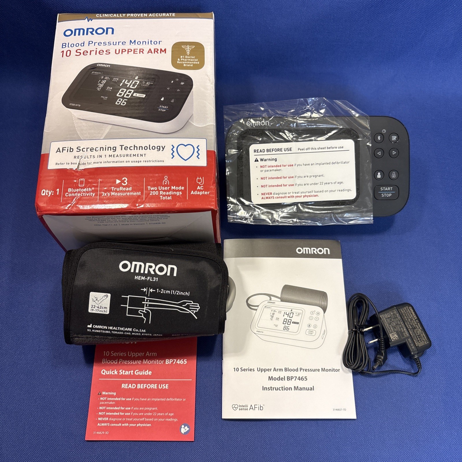 Omron Blood Pressure Monitor 10 Series Upper Arm BP7465 New Open Box Omron Blood Pressure Monitor 10 Series Upper Arm BP7465 New Open Box