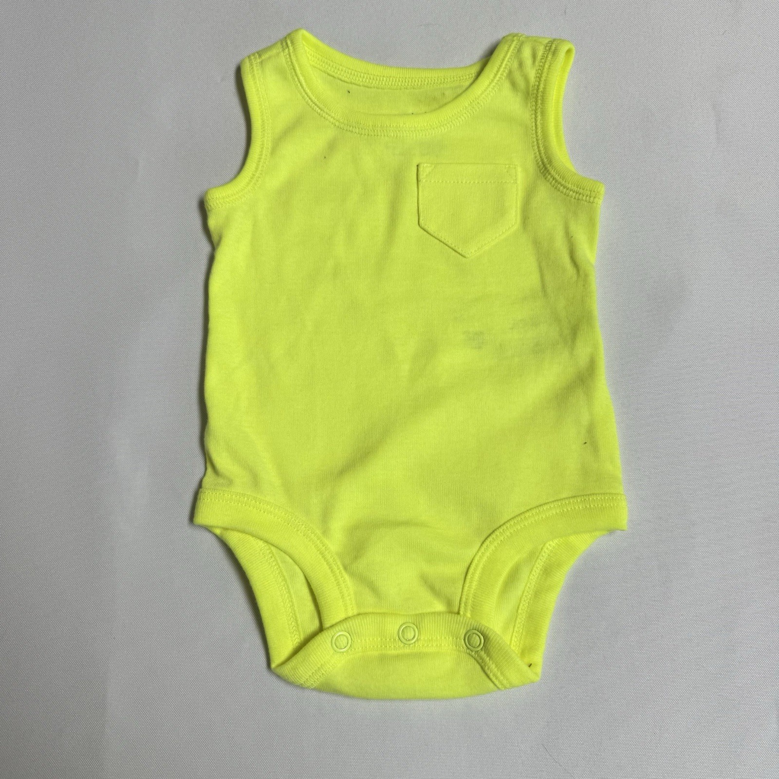Carter\'s \'The Original Bodysuit\' Sleeveless Infant Size 3 Months Neon Yellow