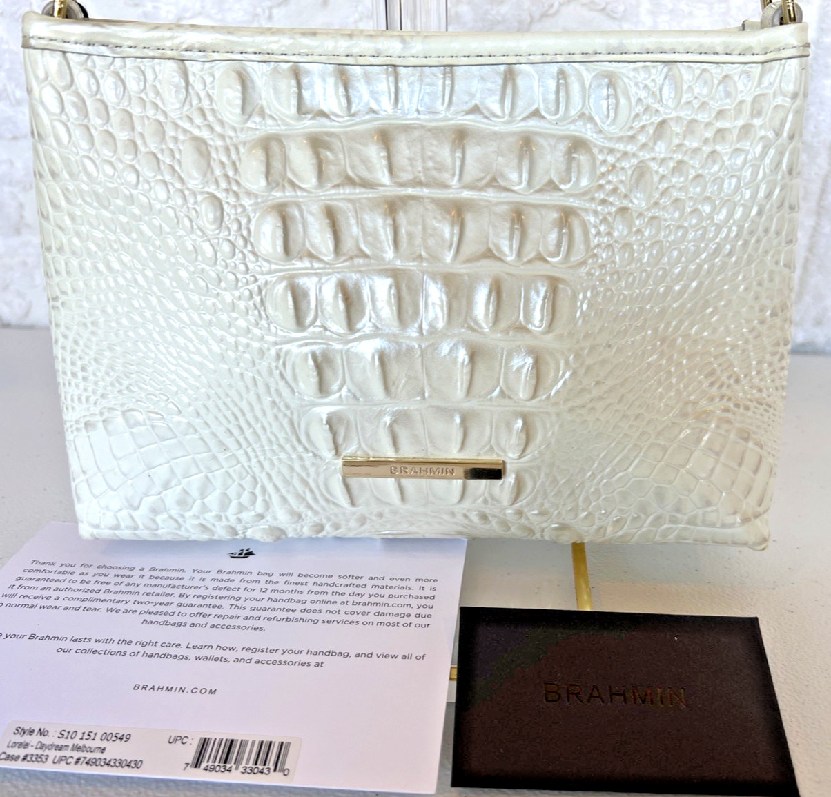 BRAHMIN Lorelei \'DAYDREAM\' Melbourne Shoulder Bag Purse Winter White NWT
