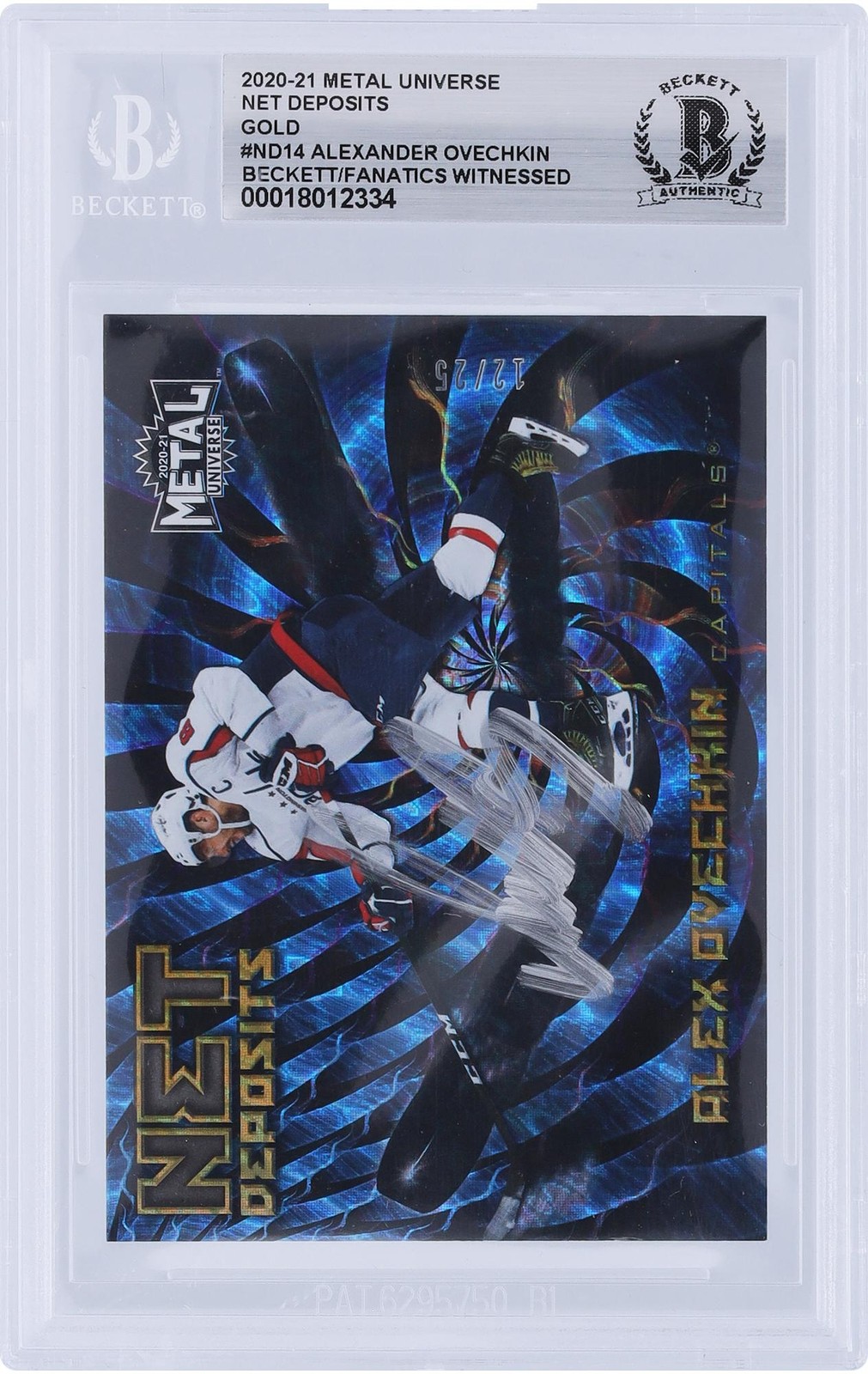 Alexander Ovechkin Capitals Signed 2020-21 Skybox Metal Universe #/25 BAS Card