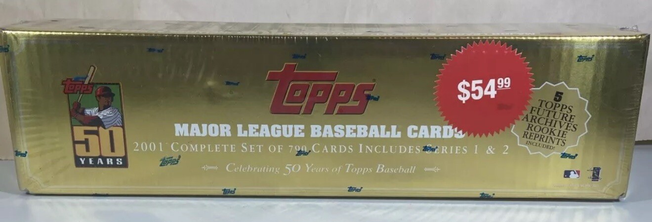 2001 TOPPS BASEBALL COMPLETE FACTORY SEALED GOLD BOX SET - ICHIRO RC