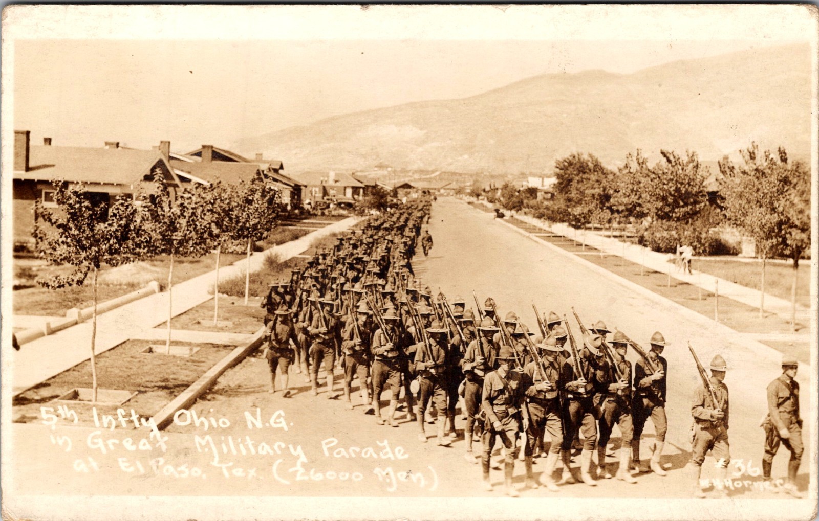 1915 El Paso TX USA US Invasion Mexico RPPC Postcard Cover to Columbus OH 1915 El Paso TX USA US Invasion Mexico RPPC Postcard Cover to Columbus OH