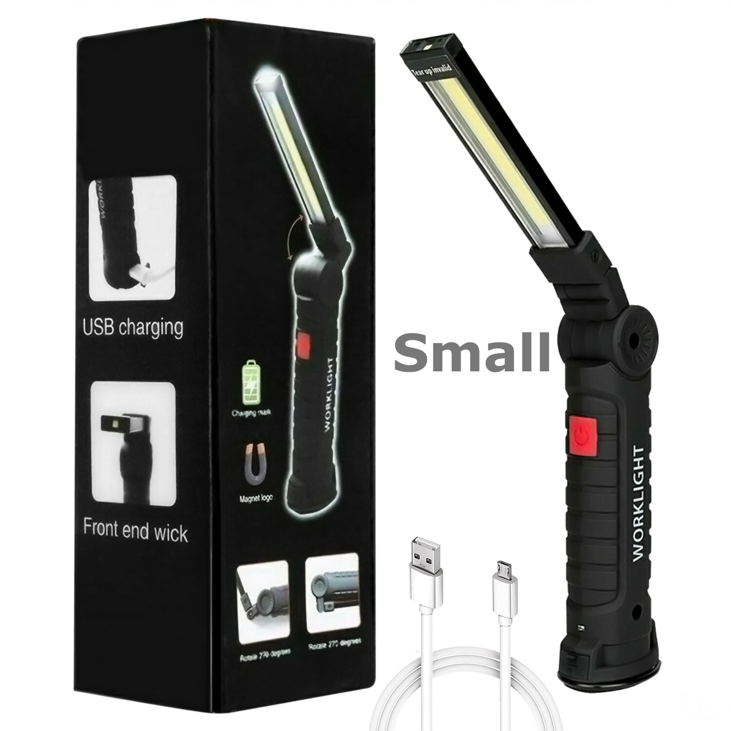 Magnetic Rechargeable COB LED RED Work Light Lamp Flashlight Folding Torch Magnetic Rechargeable COB LED RED Work Light Lamp Flashlight Folding Torch