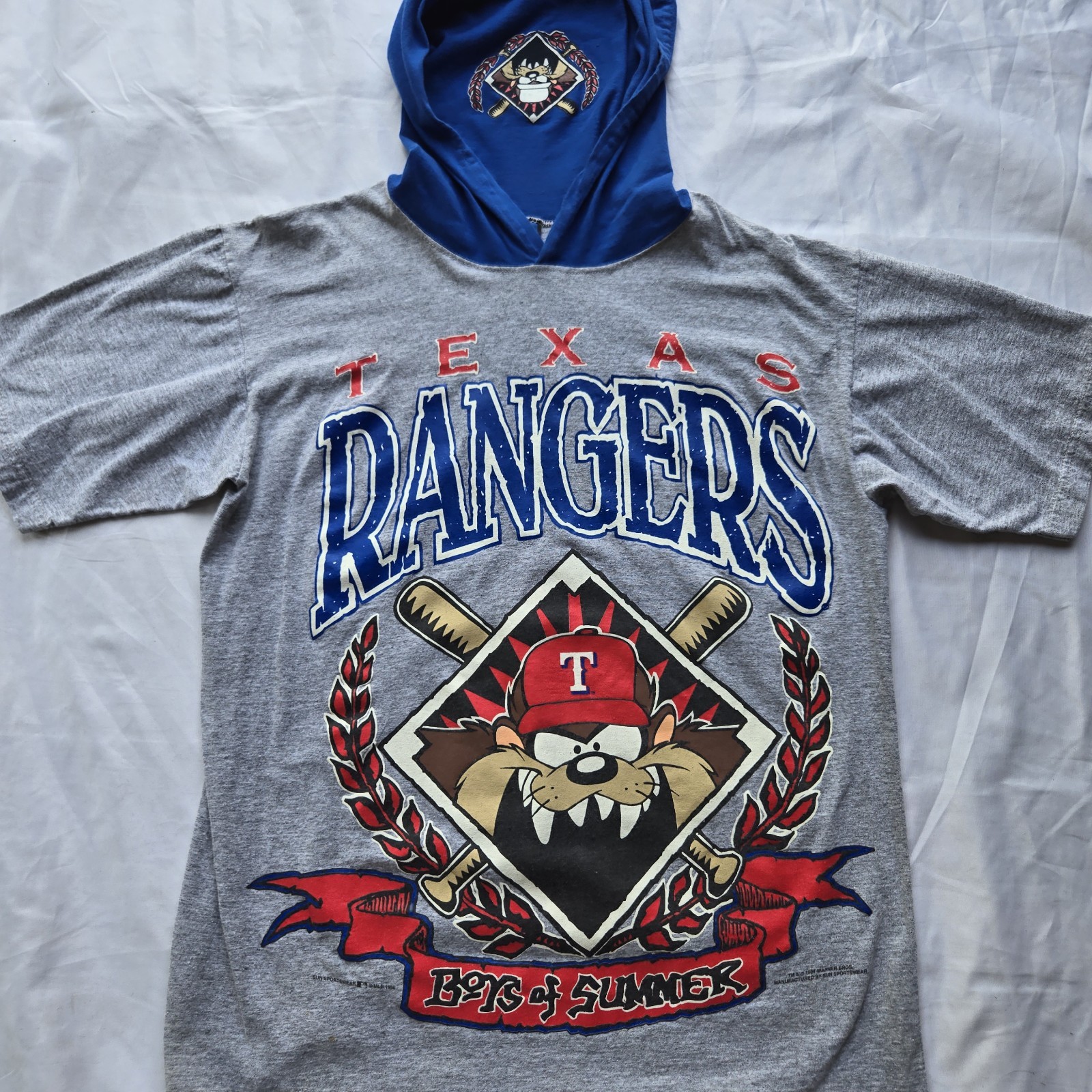 RARE Vintage 1994 Texas Rangers MLB Tazmanian Devil Warner Bros Graphic Shirt LG