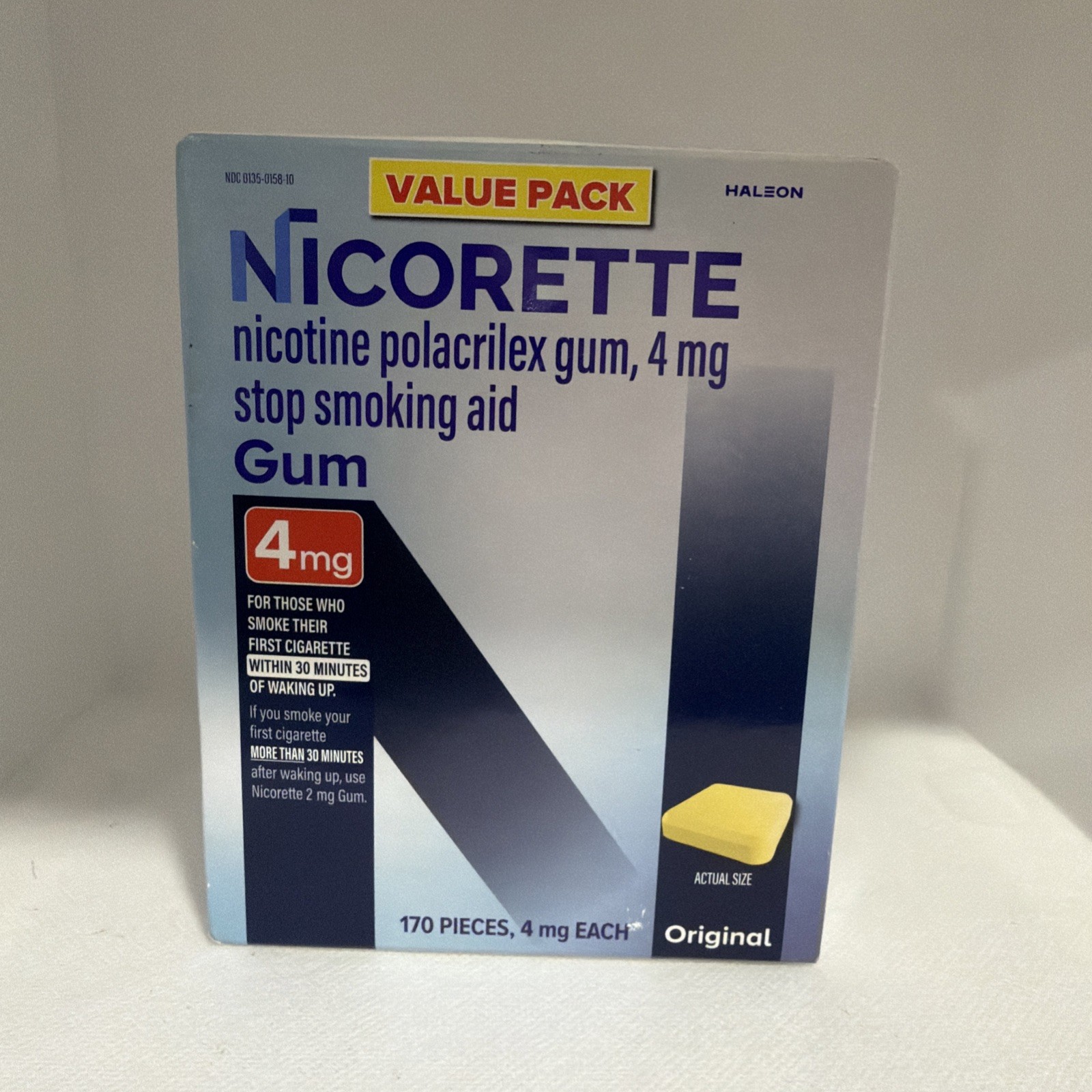 Nicorette Gum Original 4mg 170 Pcs Nicotine Stop Smoking Exp. 06/27 Nicorette Gum Original 4mg 170 Pcs Nicotine Stop Smoking Exp. 06/27