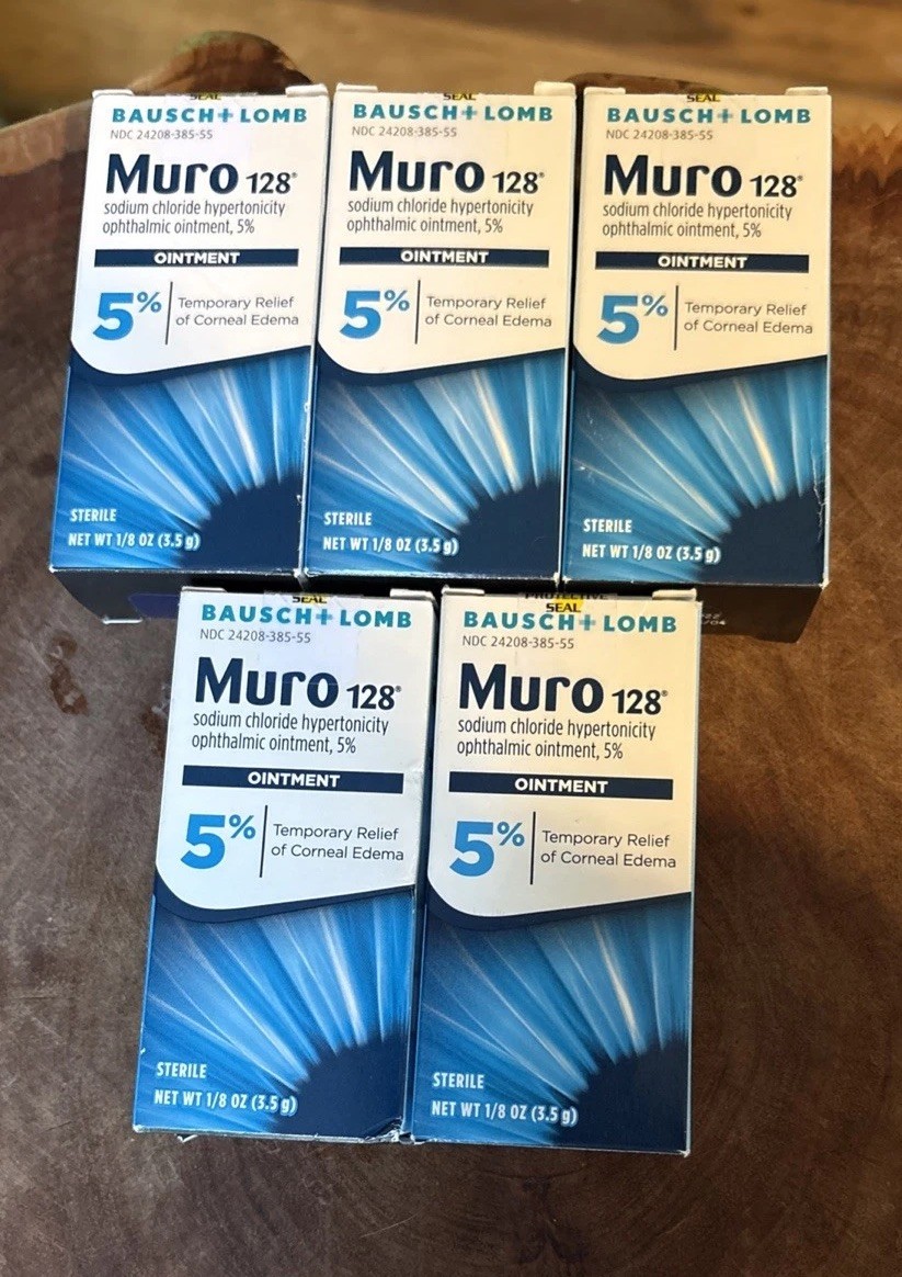 5 Pk. Bausch & Lomb MURO 128 Ointment 5% (1/8 Oz | 3.5g) Exp. 04/2028 5 Pk. Bausch & Lomb MURO 128 Ointment 5% (1/8 Oz | 3.5g) Exp. 04/2028