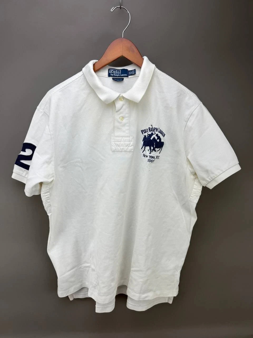 VTG Polo Ralph Lauren White New York 1967 Double Big Pony Polo Shirt Size 2XL VTG Polo Ralph Lauren White New York 1967 Double Big Pony Polo Shirt Size 2XL