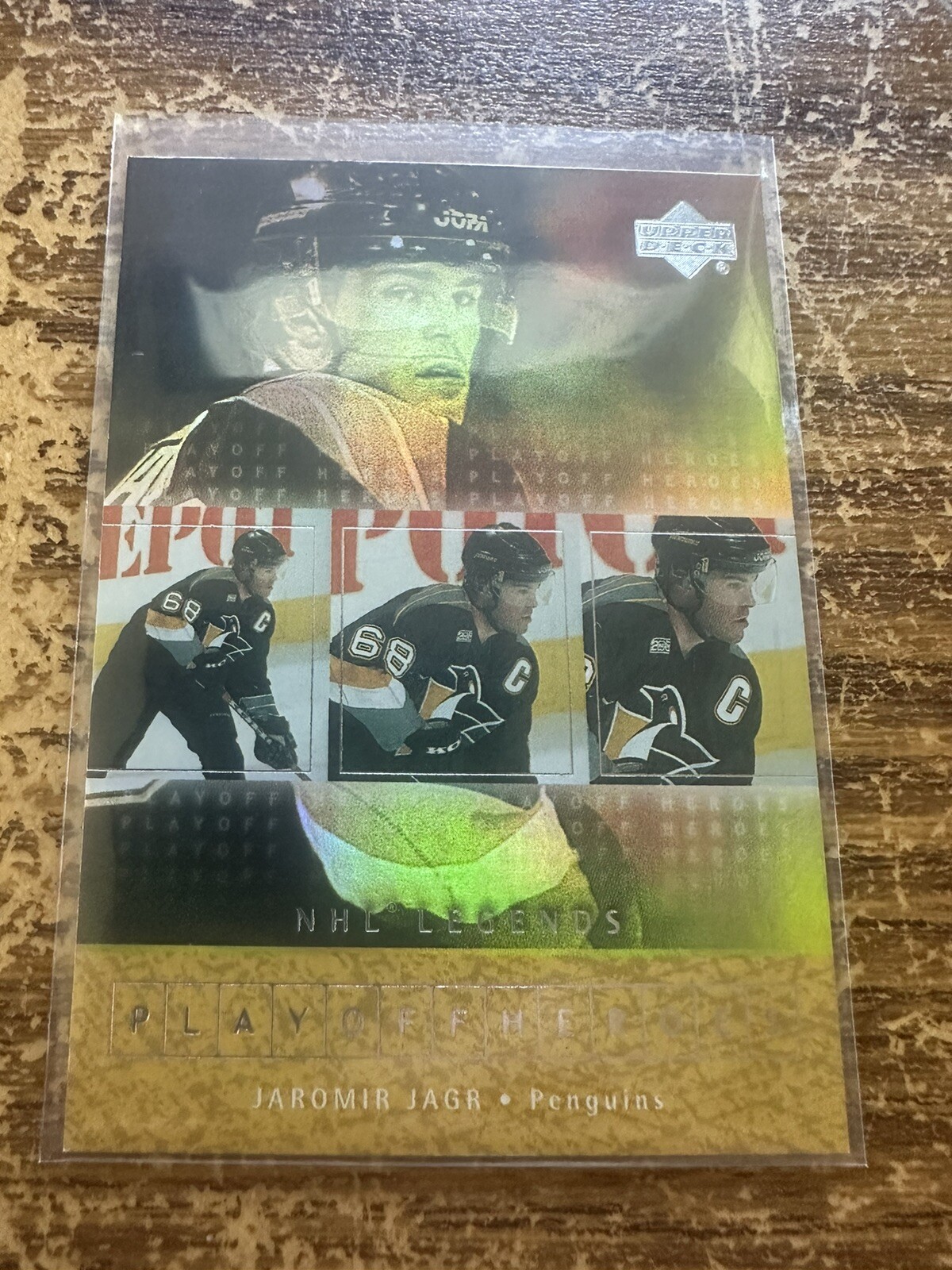 2000-01 Upper Deck Legends Playoff Heroes Jaromir Jagr #PH3 NMMT Penguins Card 2000-01 Upper Deck Legends Playoff Heroes Jaromir Jagr #PH3 NMMT Penguins Card