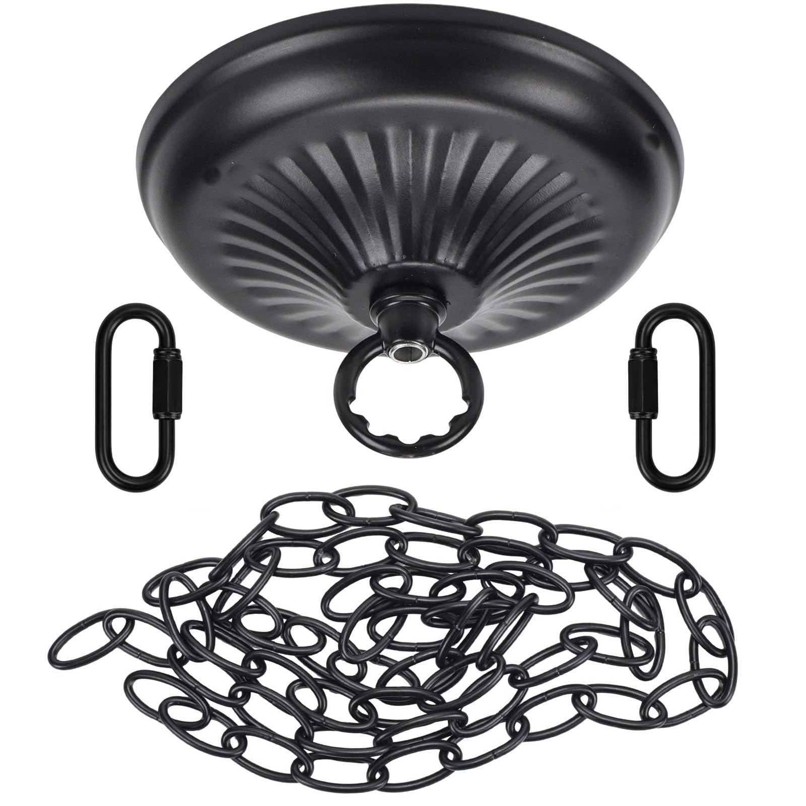 Sangle Soppfy 5in Ceiling Canopy Kit, 6ft Chain & Heavy Duty Bracket, Black Sangle Soppfy 5in Ceiling Canopy Kit, 6ft Chain & Heavy Duty Bracket, Black