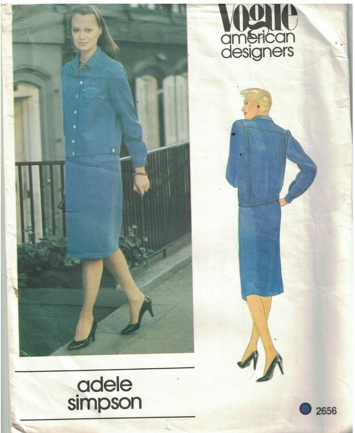 2656 UNCUT Vogue Sewing Pattern Misses Top Skirt Adele Simpson Career 1970s OOP