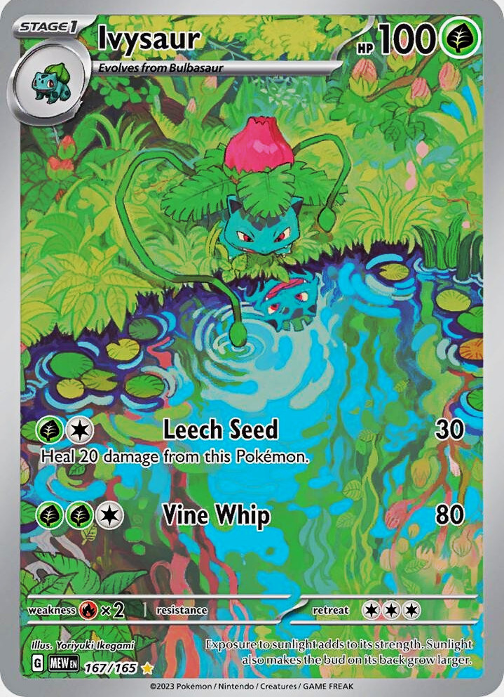 Pokémon Ivysaur 167/165 SV 151 Illustration Rare Full Art Holo EN 2023 Pokémon Ivysaur 167/165 SV 151 Illustration Rare Full Art Holo EN 2023