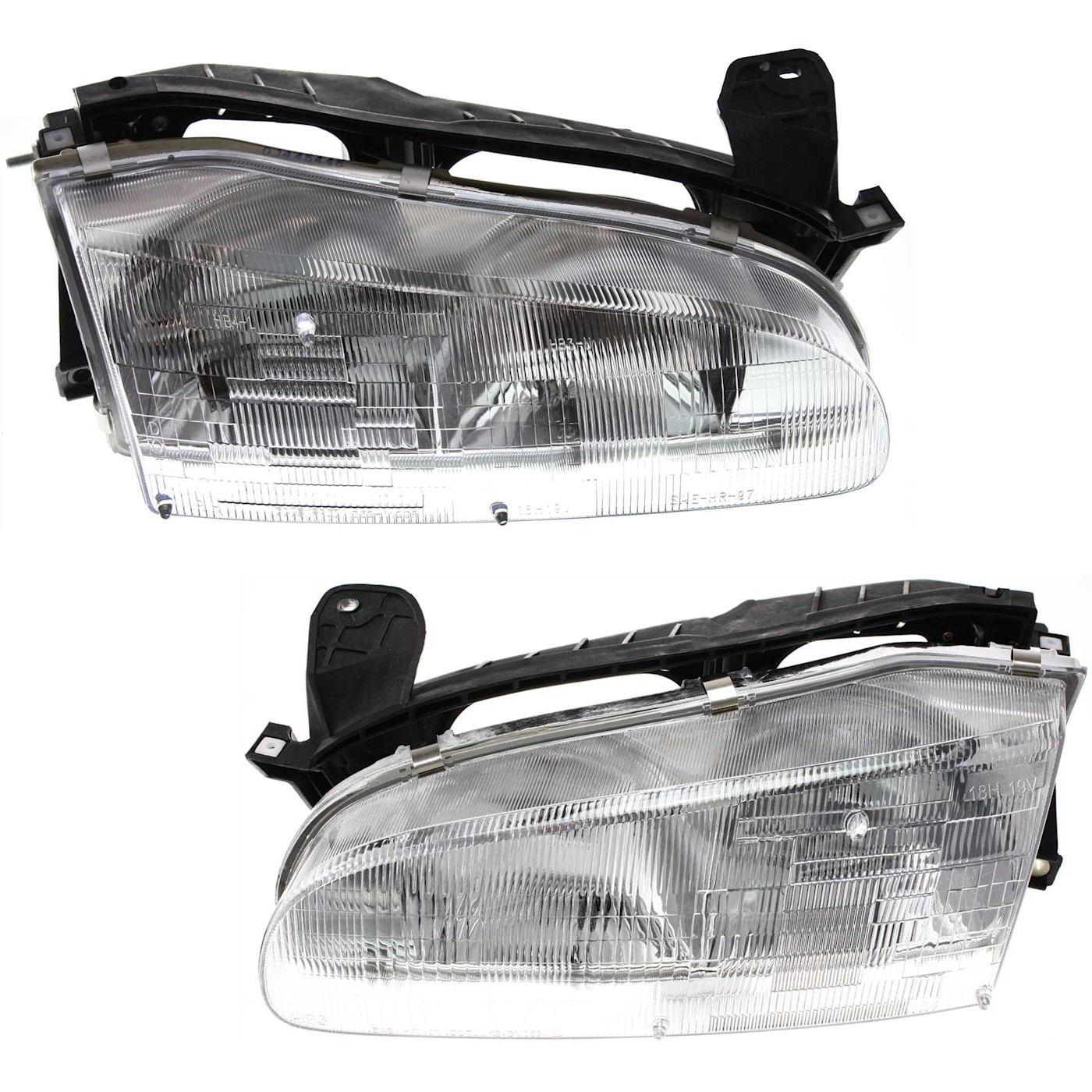 Left and Right Headlights For Geo Prizm 1993-1997 Halogen with Bulb(s) Base LSi