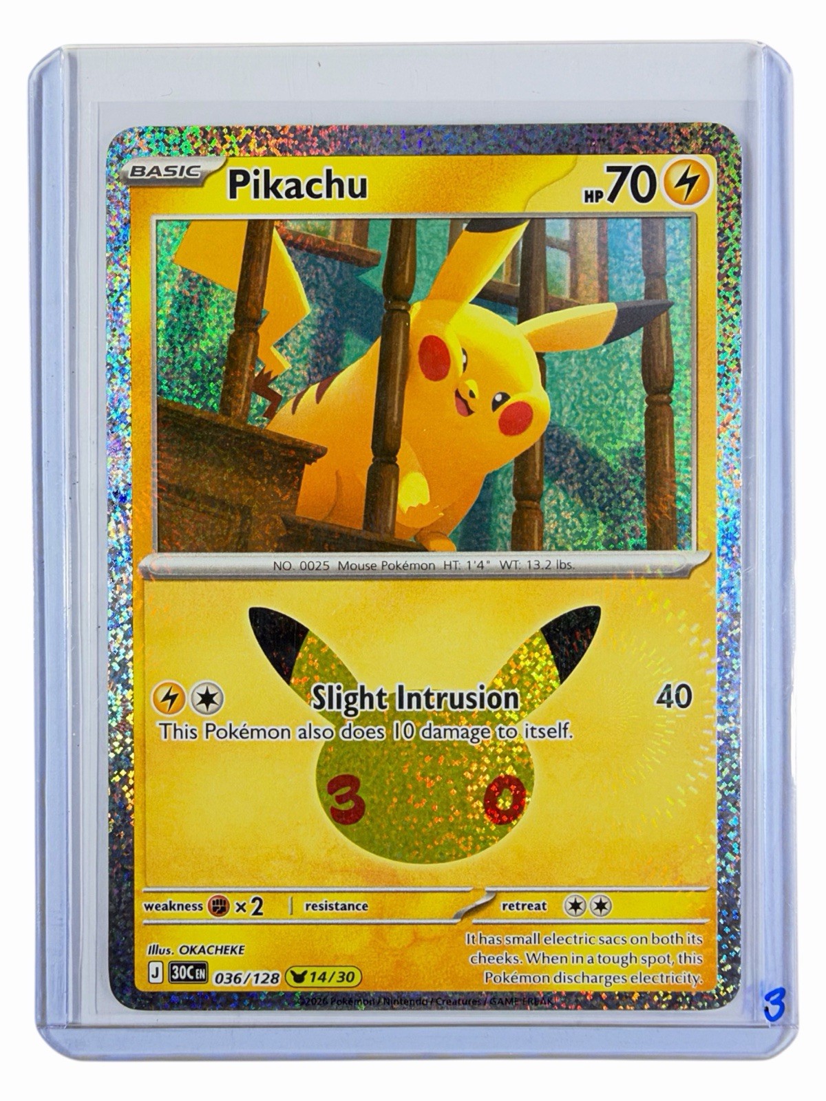 Pokemon TCG Pikachu 036/128 (14/30) 30th Celebration Rare Holo Near Mint Pokemon TCG Pikachu 036/128 (14/30) 30th Celebration Rare Holo Near Mint