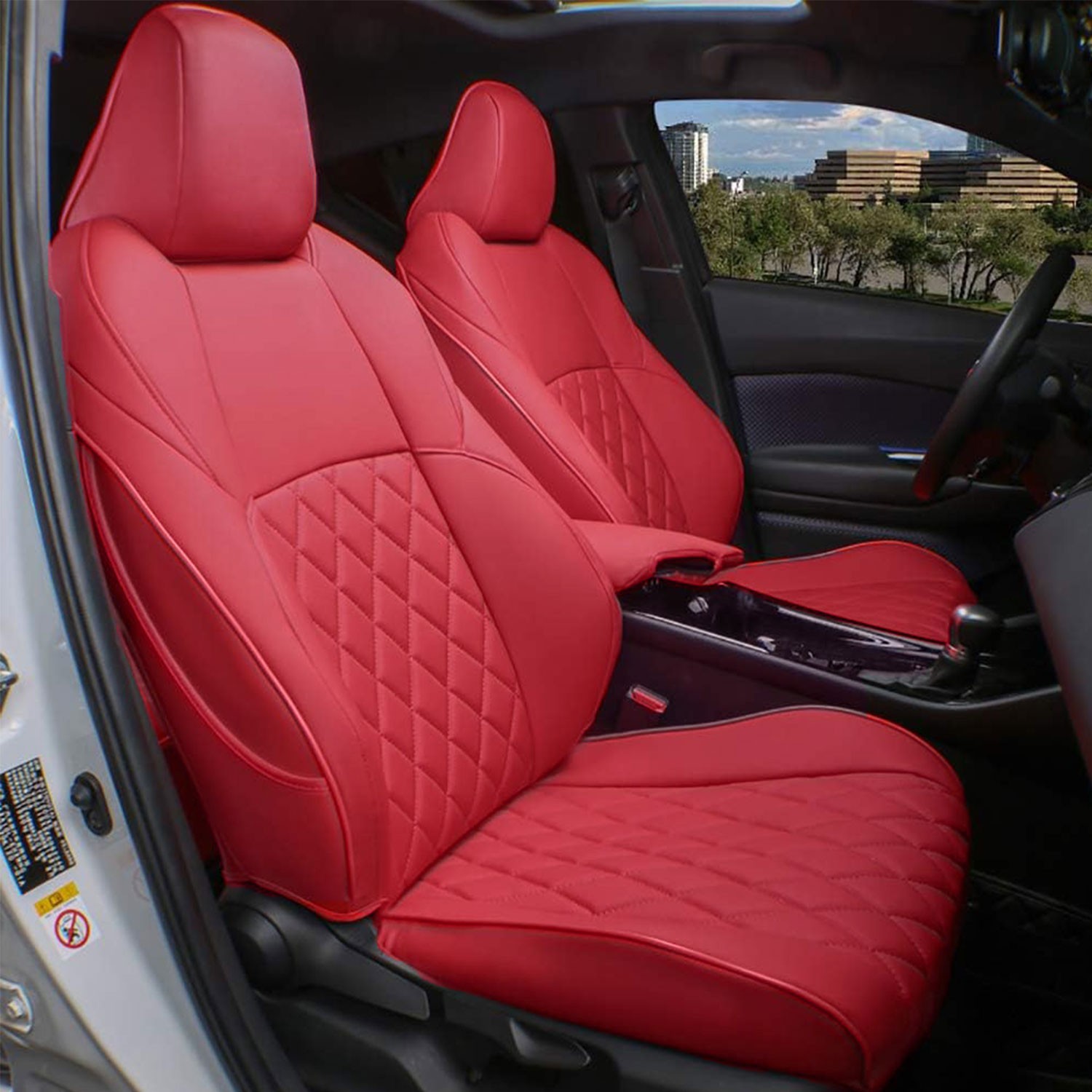 EKR Custom Fit 2018-2022 Honda Accord Seat Covers 5-Seater Full Set Leather Red
