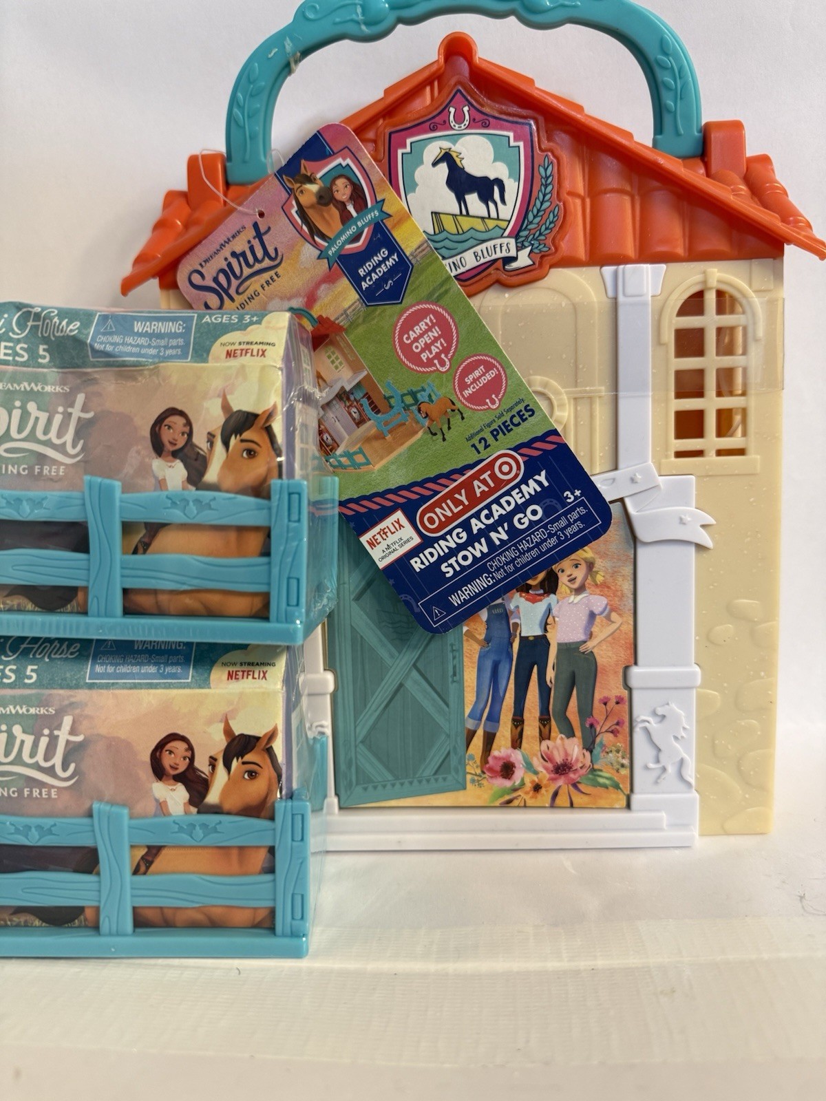 DreamWorks Spirit Riding Free Riding Academy Play Set Case w TWO Blind Boxes New DreamWorks Spirit Riding Free Riding Academy Play Set Case w TWO Blind Boxes New