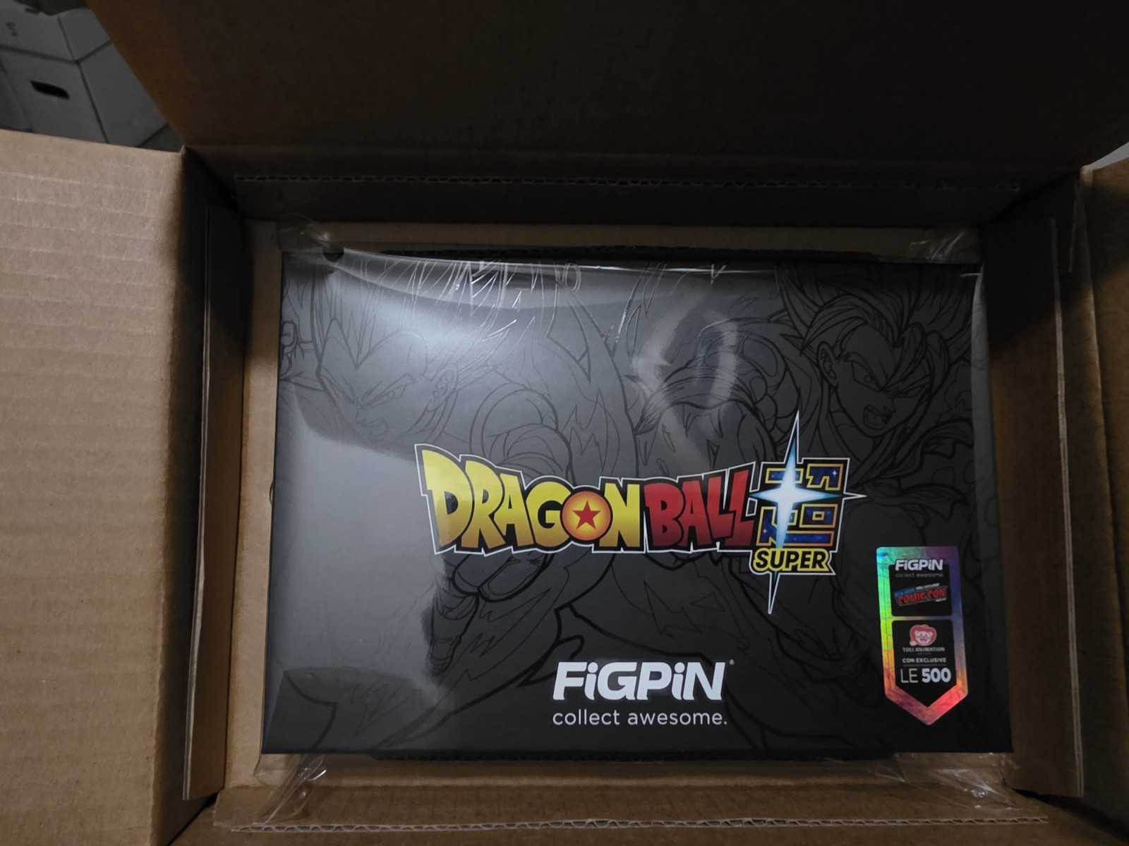 FiGPiN NYCC 2026 Exclusive Dragon Ball Super Saiyan God Vegeta Goku & Logo LE500